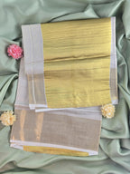 10 inch kasavu pallu soft tissue Kerala Traditional Saree