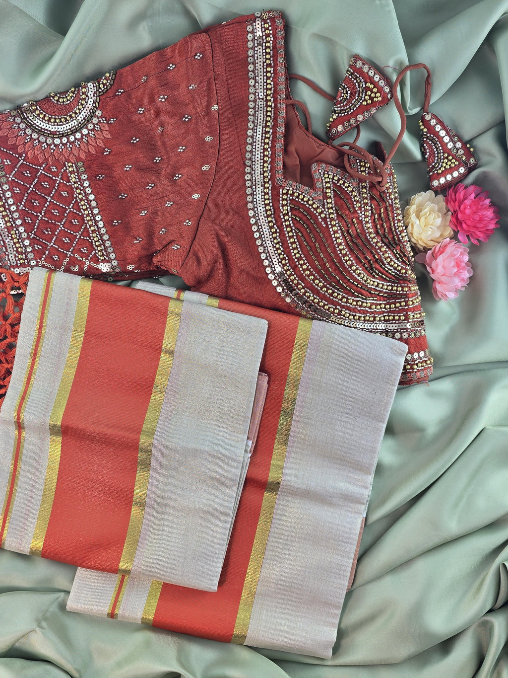 Setmundu and Readymade Blouse  Combo