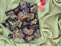 Position Print Crepe Designer Blouse