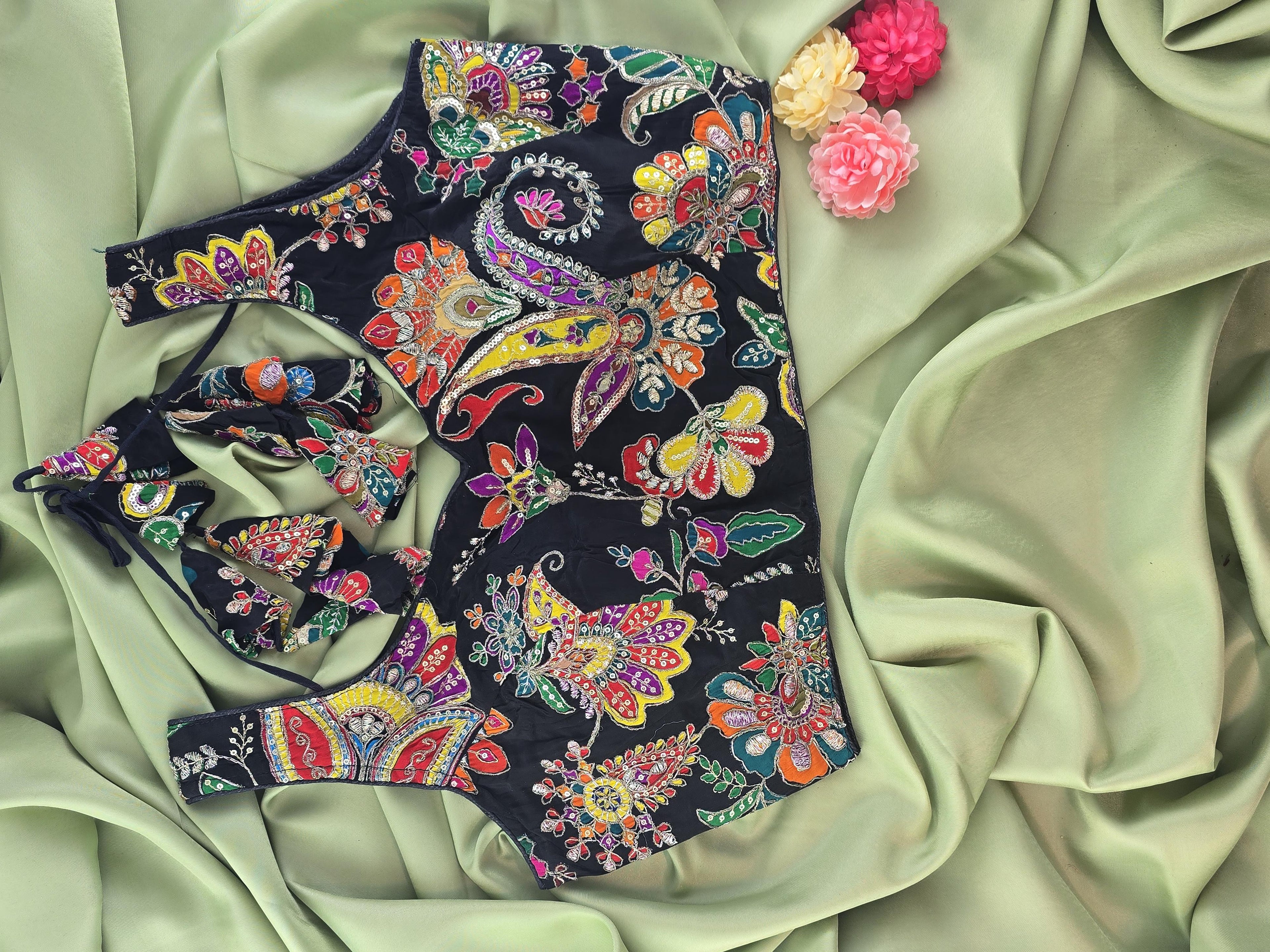 Position Print Crepe Designer Blouse