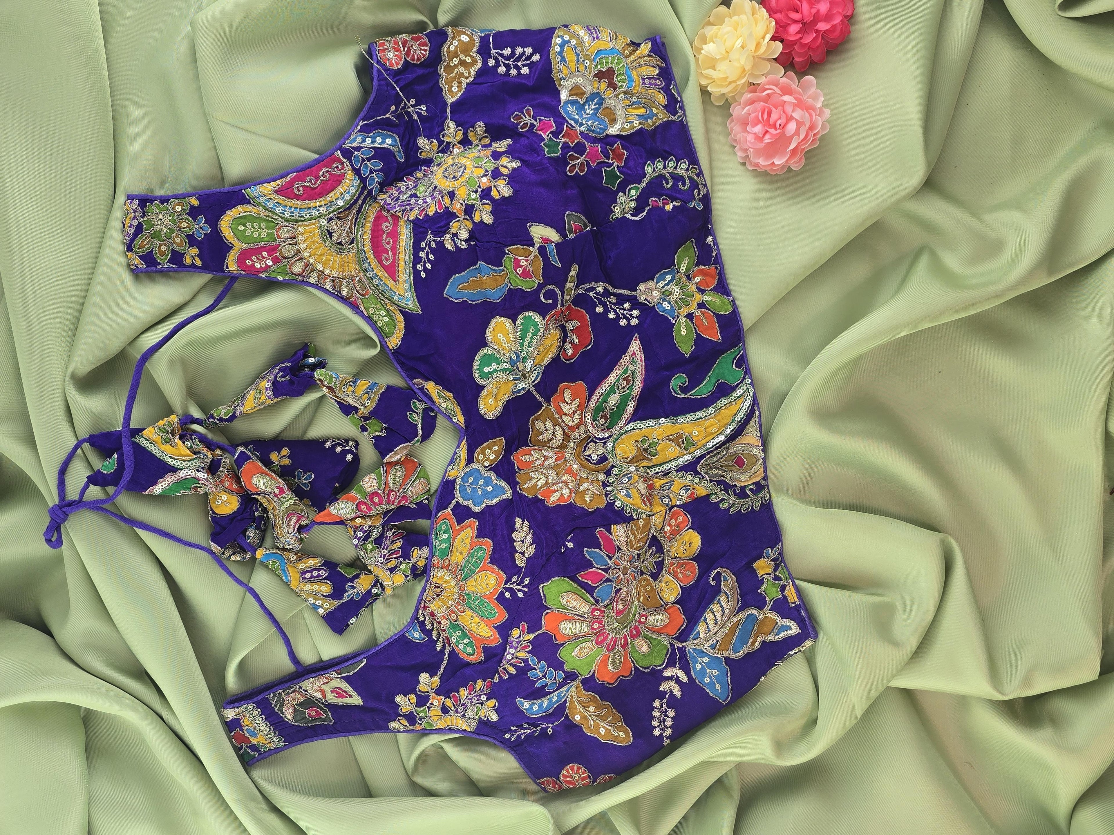 Position Print Crepe Designer Blouse