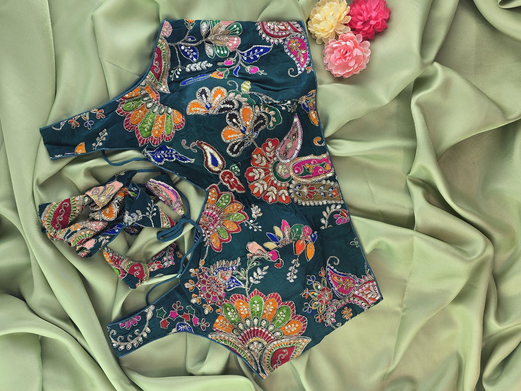 Position Print Crepe Designer Blouse