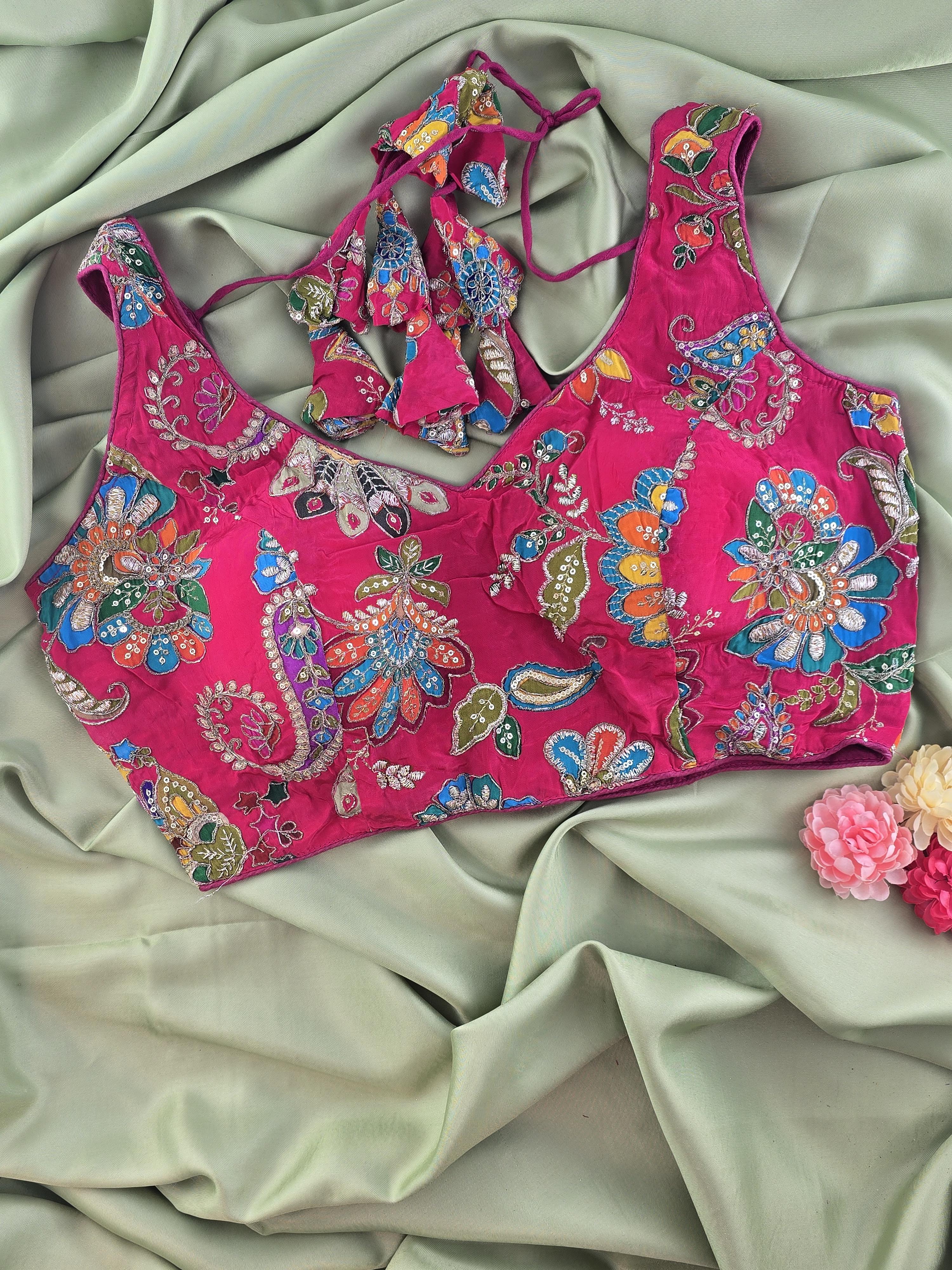 Position Print Crepe Designer Blouse