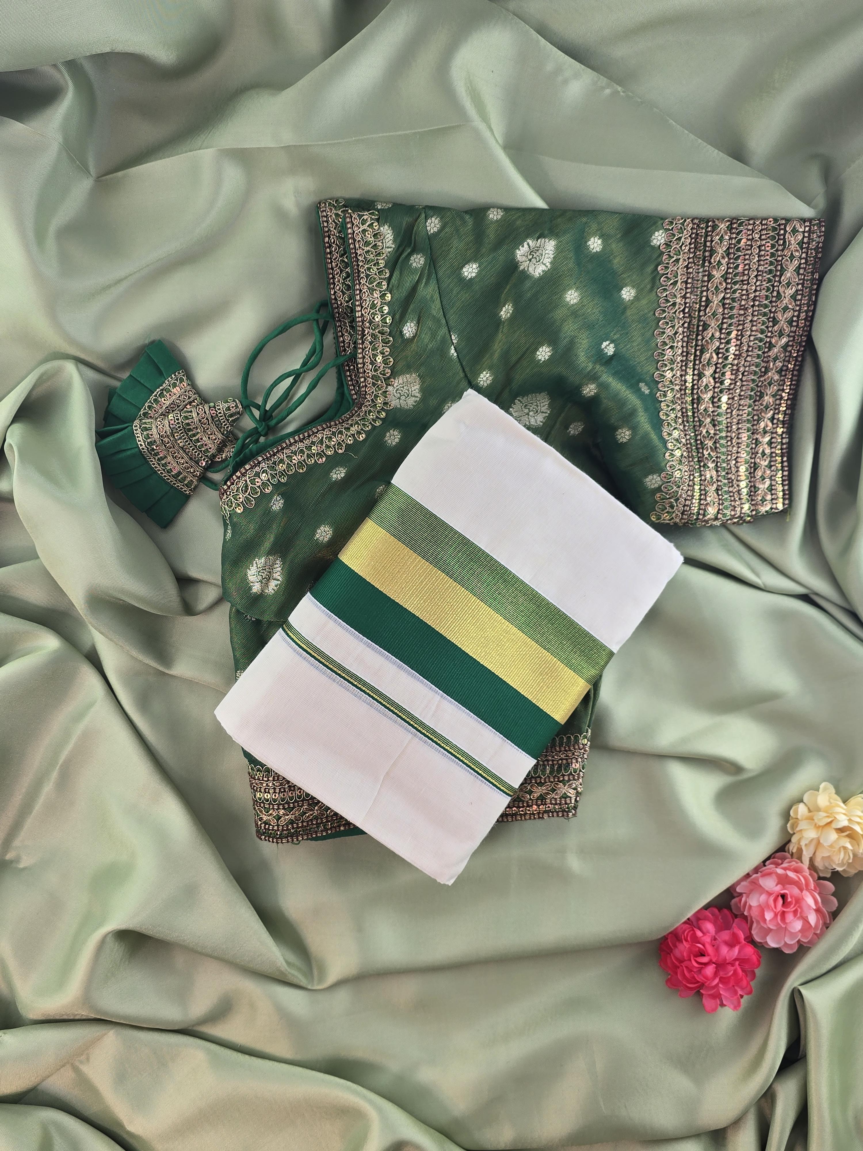 Setmundu and Readymade Blouse  Combo