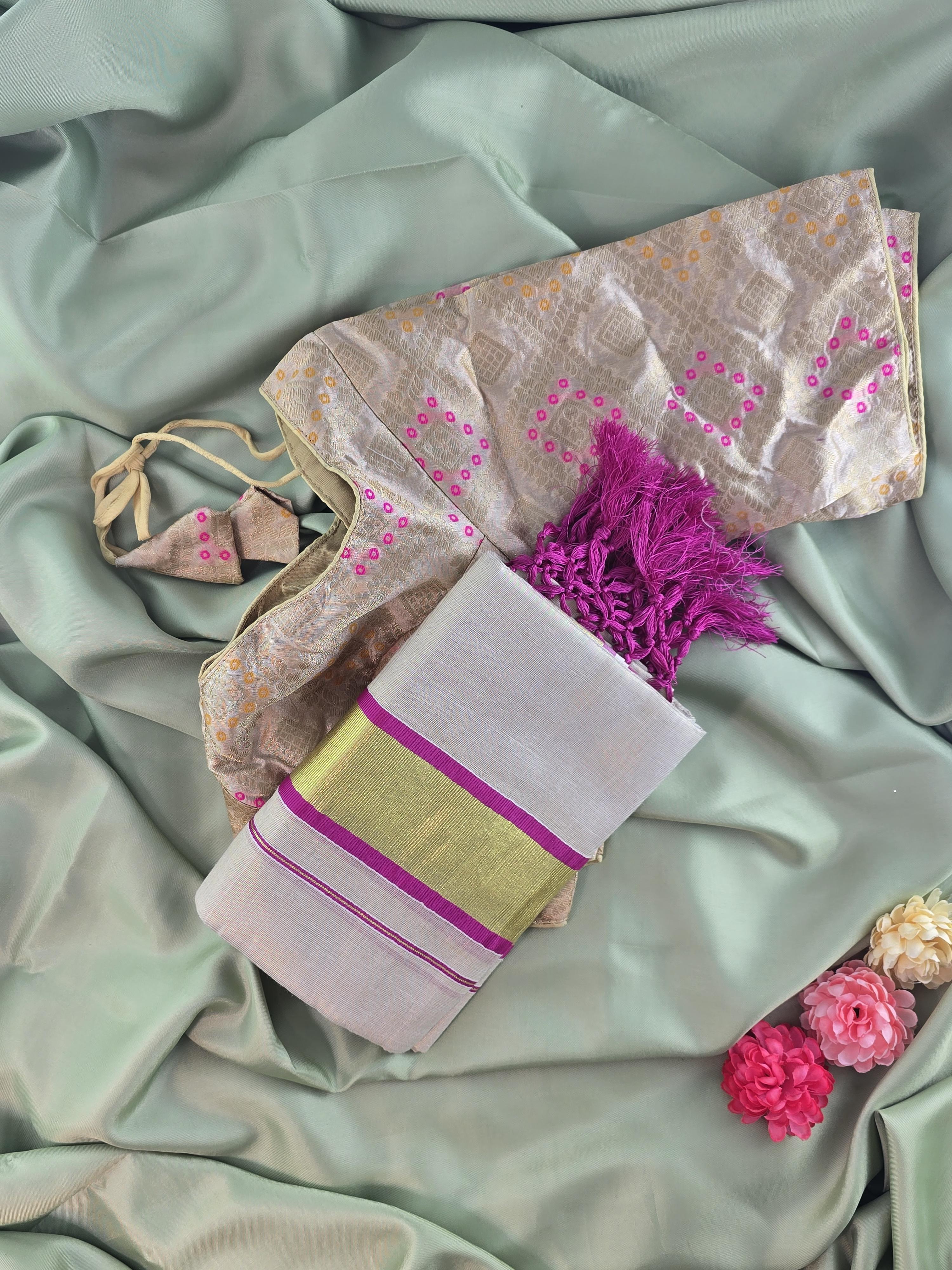 Setmundu and Readymade Blouse  Combo