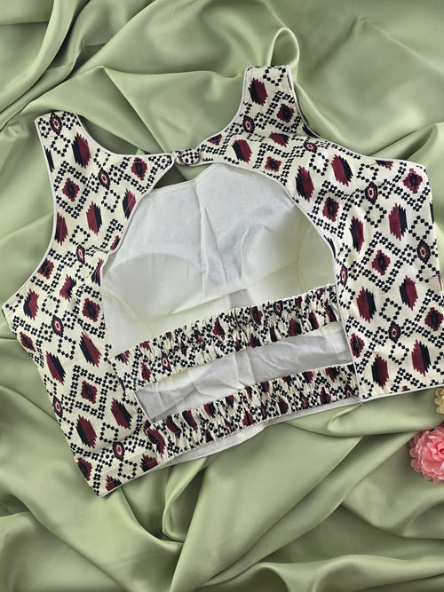 Cotton Printed Blouse  Strechable