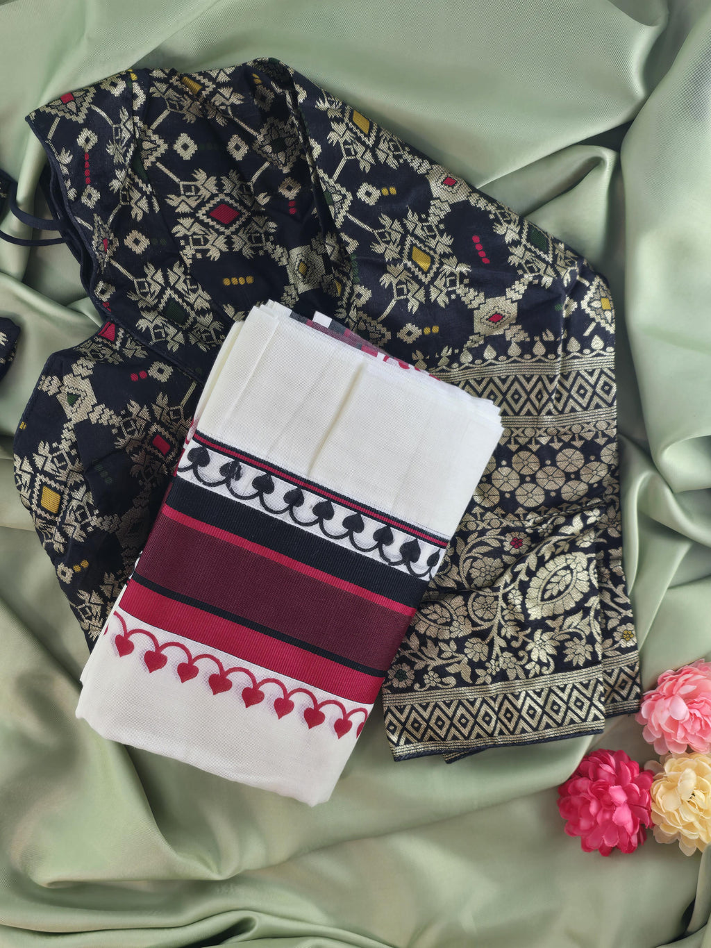 Setmundu and Readymade Blouse  Combo
