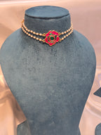 Pearl choker with studs