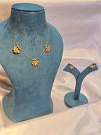 Invisible chain necklace with earrings