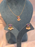 Invisible chain necklace with earrings