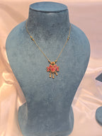 Invisible necklace with earrings