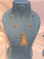 Invisible chain necklace with earrings