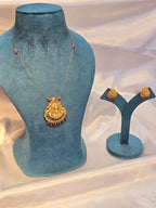 Invisible chain necklace with earrings