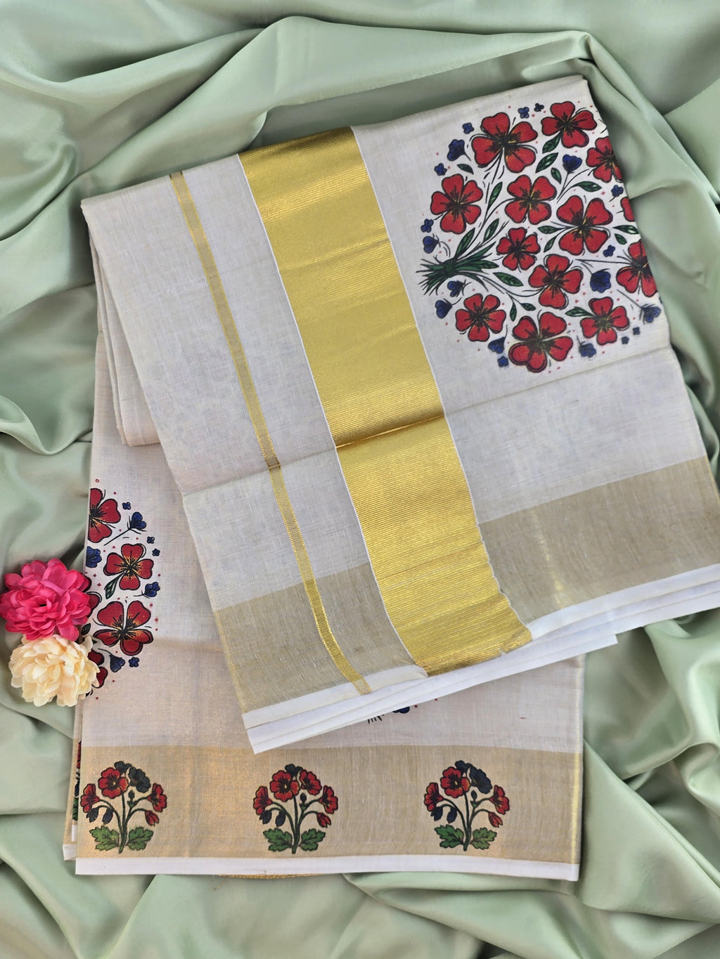 Soft tissue Kerala Traditional Saree