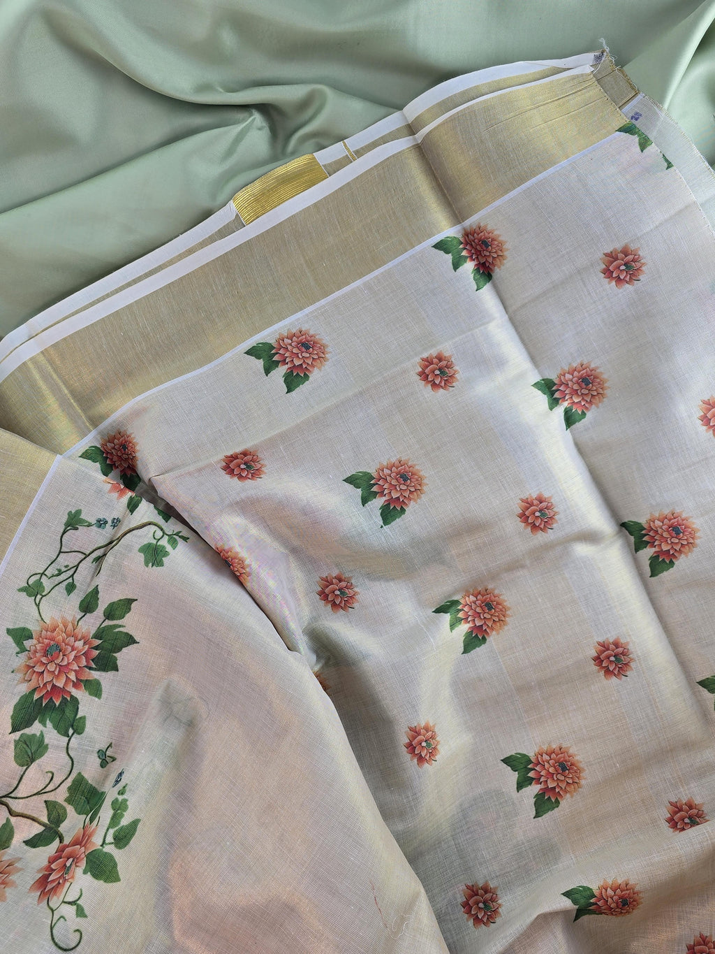 Soft tissue Kerala Traditional Saree
