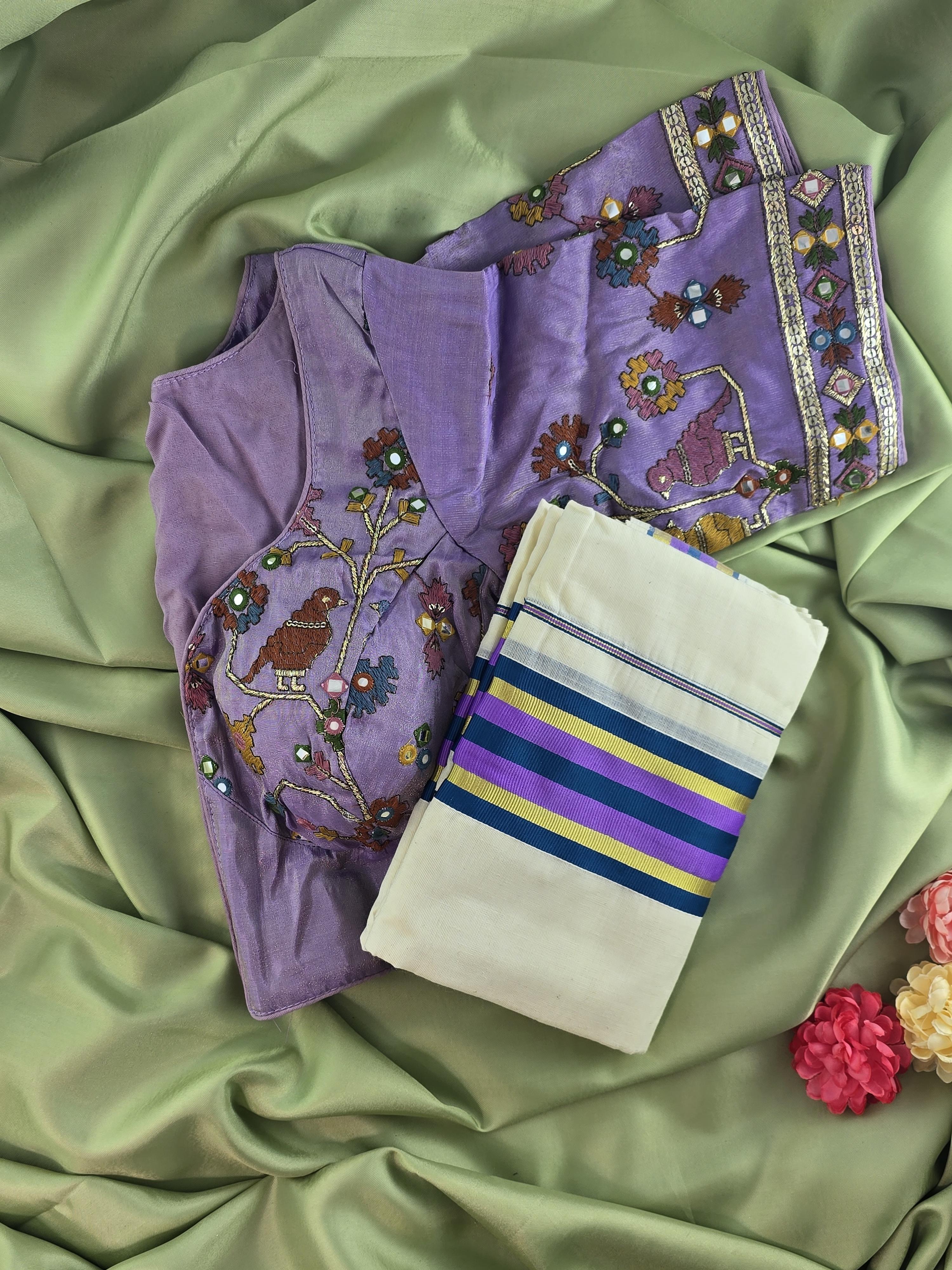 Setmundu and Readymade Blouse  Combo