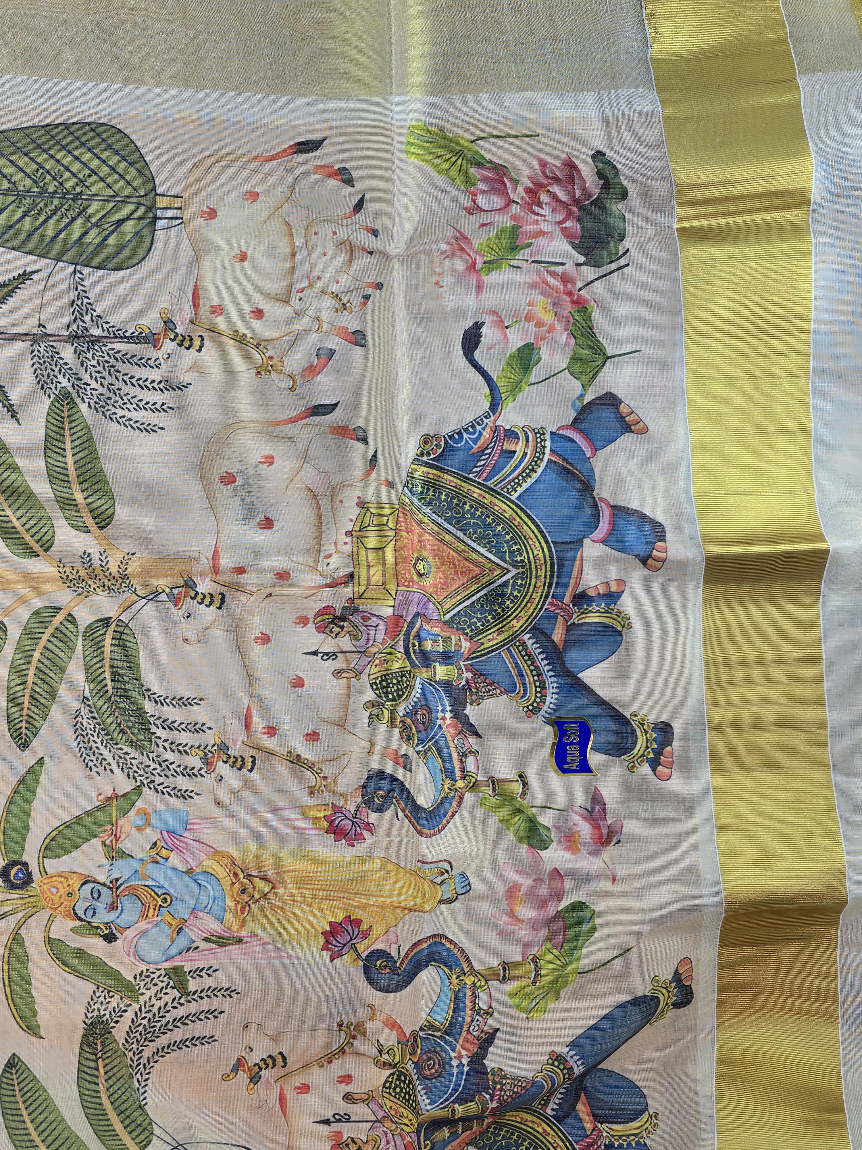 Soft tissue Kerala Traditional Saree