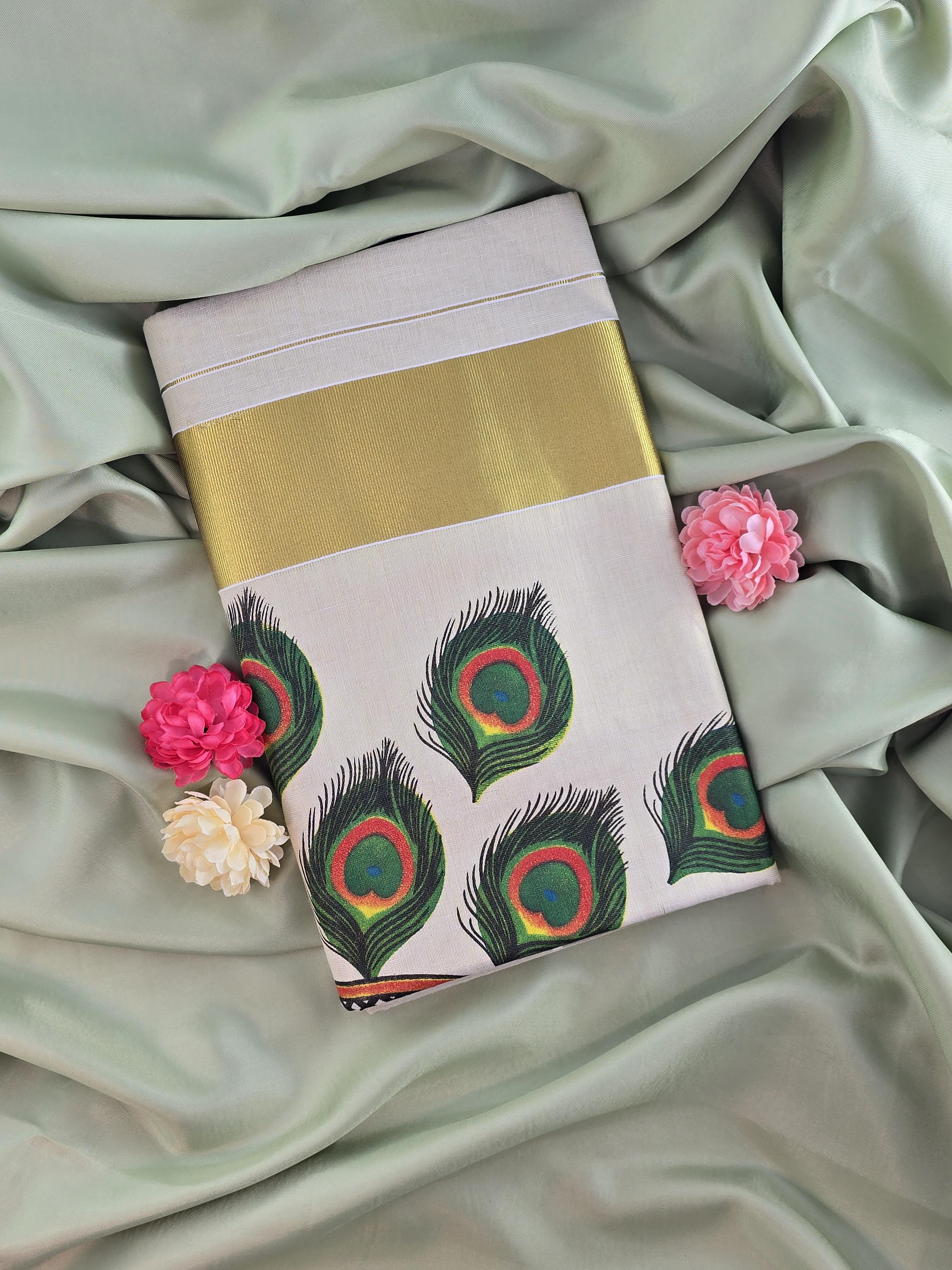 Soft tissue Kerala Traditional Saree
