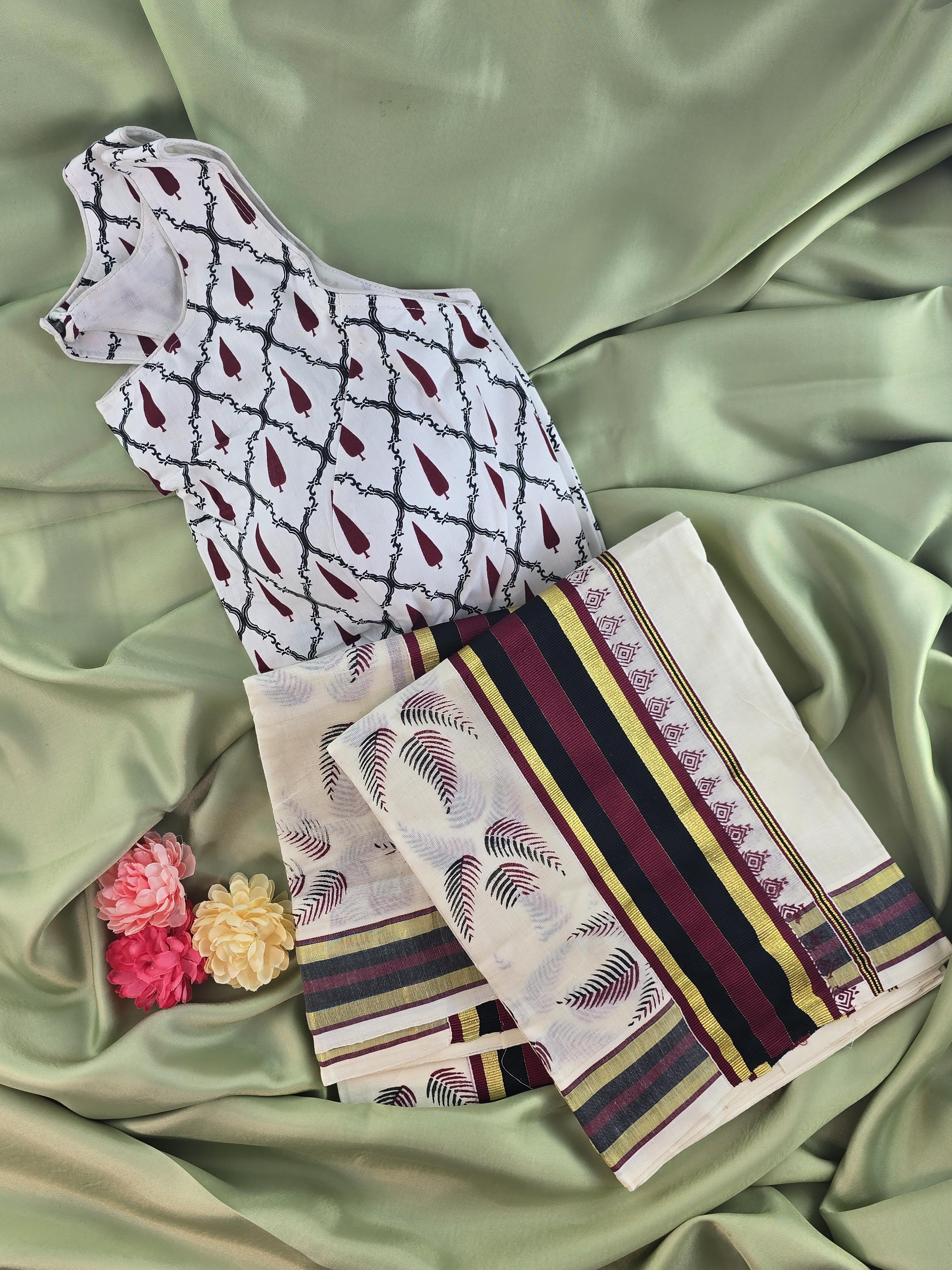Setmundu and Readymade Blouse  Combo