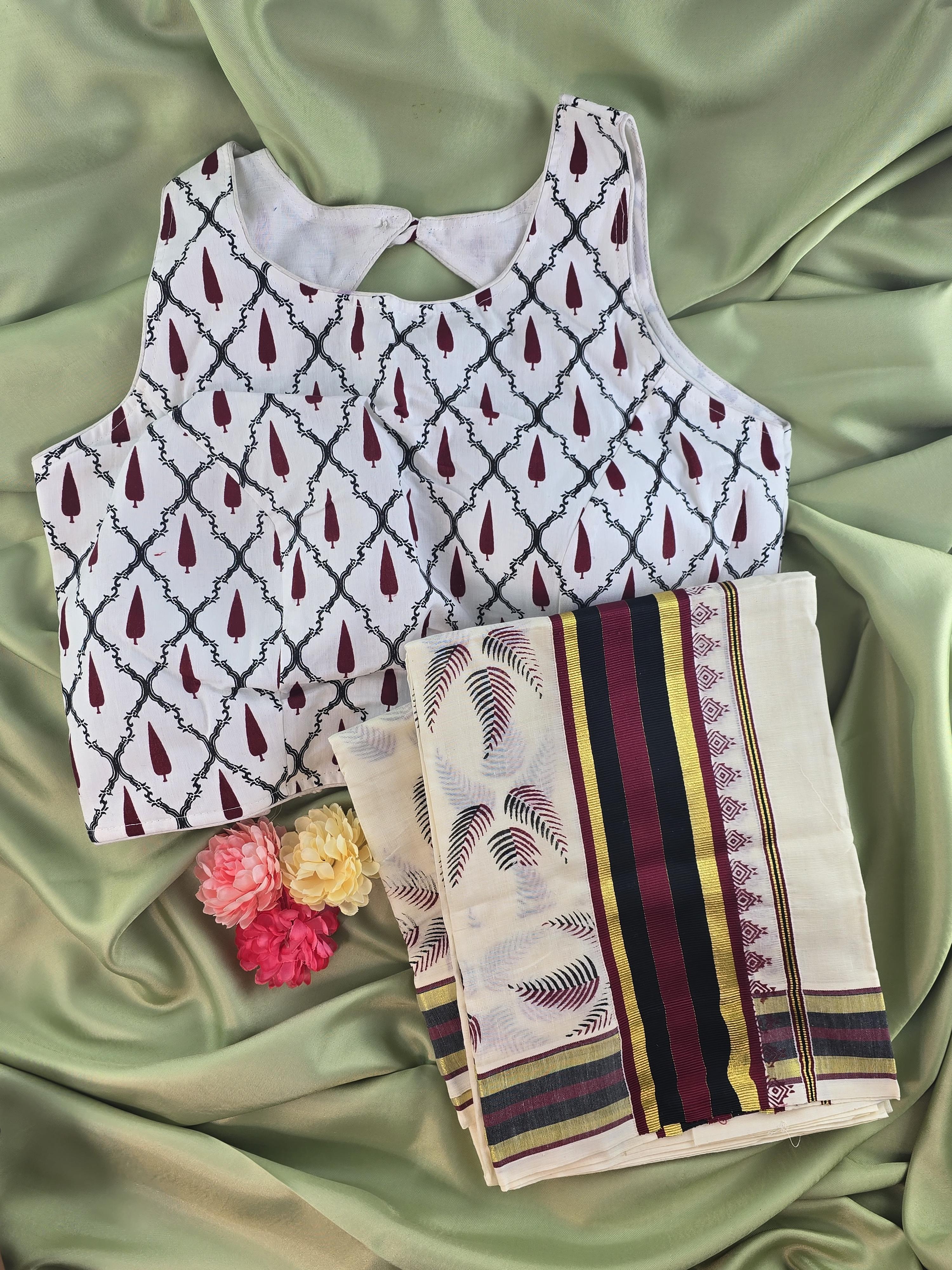 Setmundu and Readymade Blouse  Combo