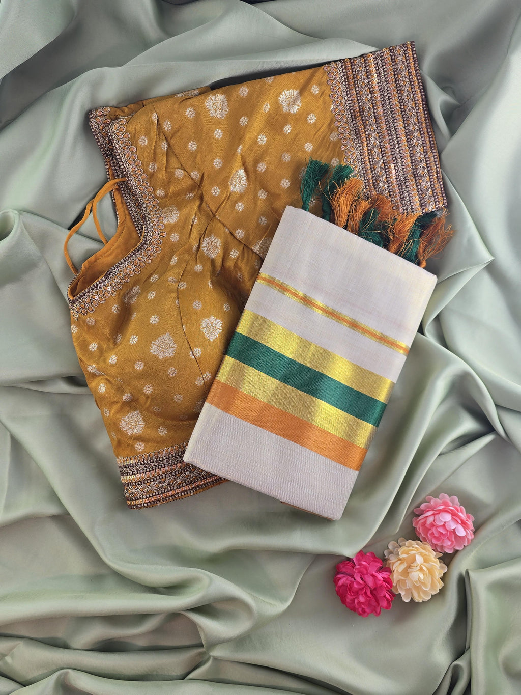 Setmundu and Readymade Blouse  Combo