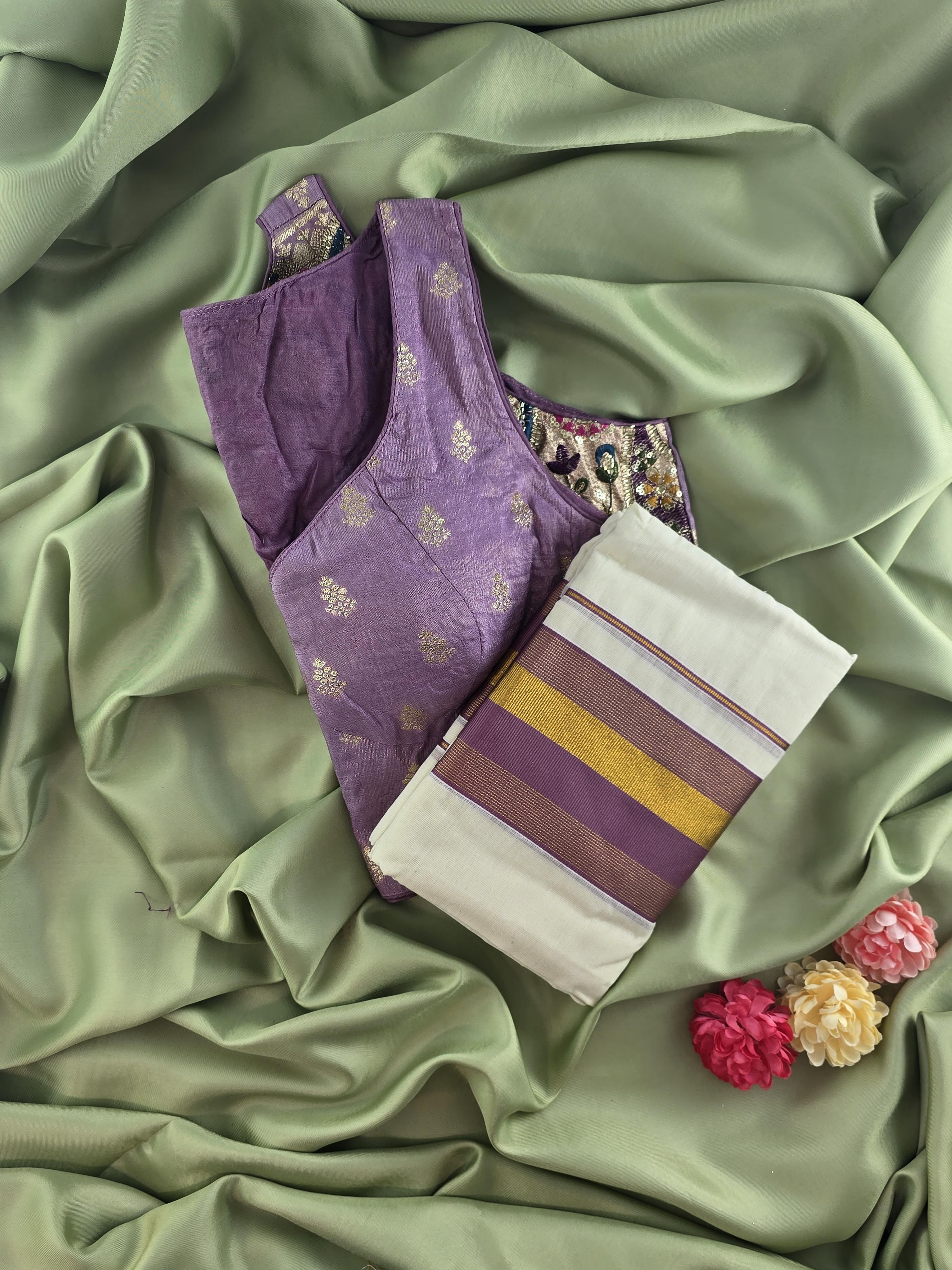 Setmundu and Readymade Blouse  Combo