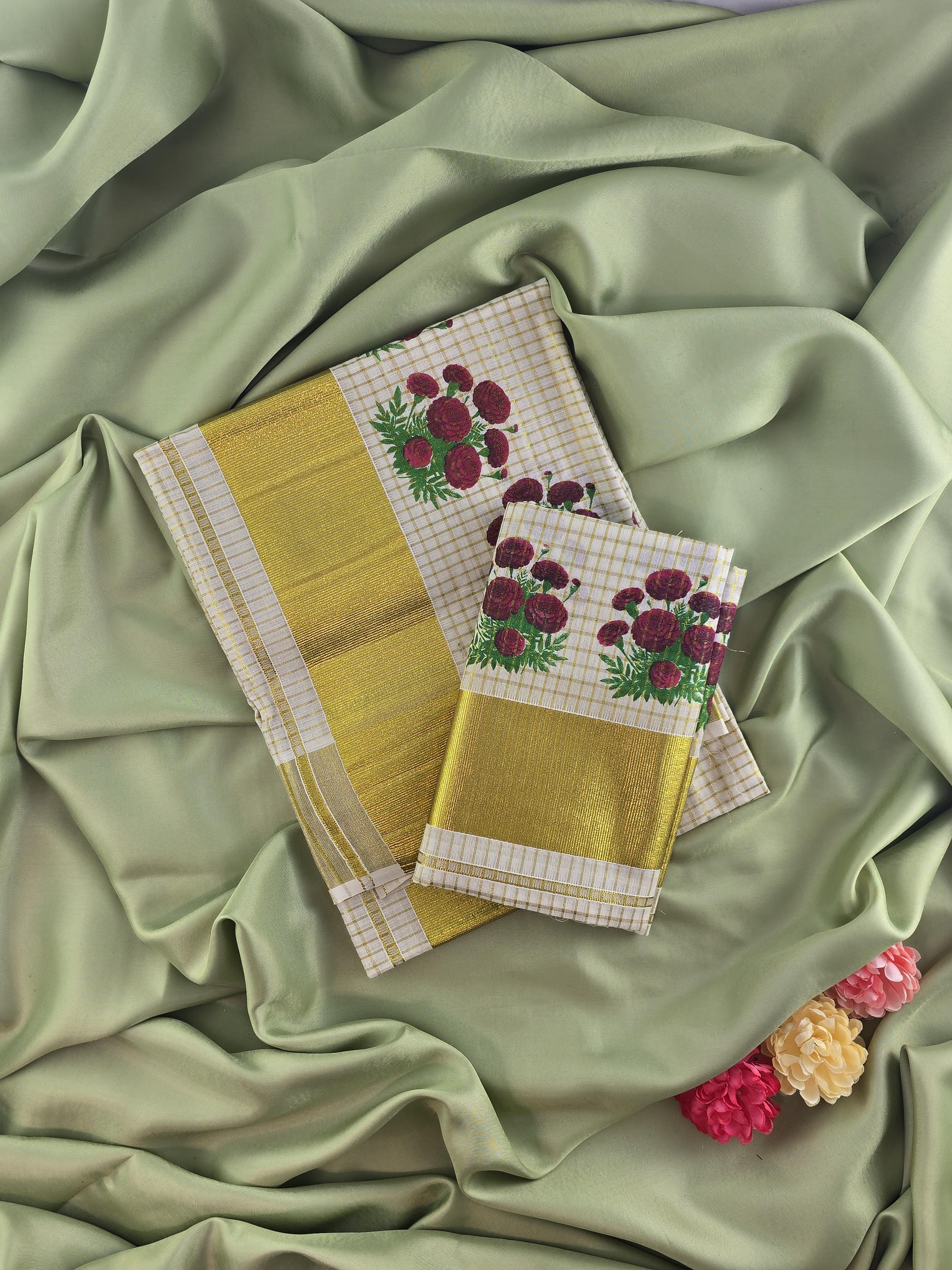Setmundu and Readymade Blouse  Combo