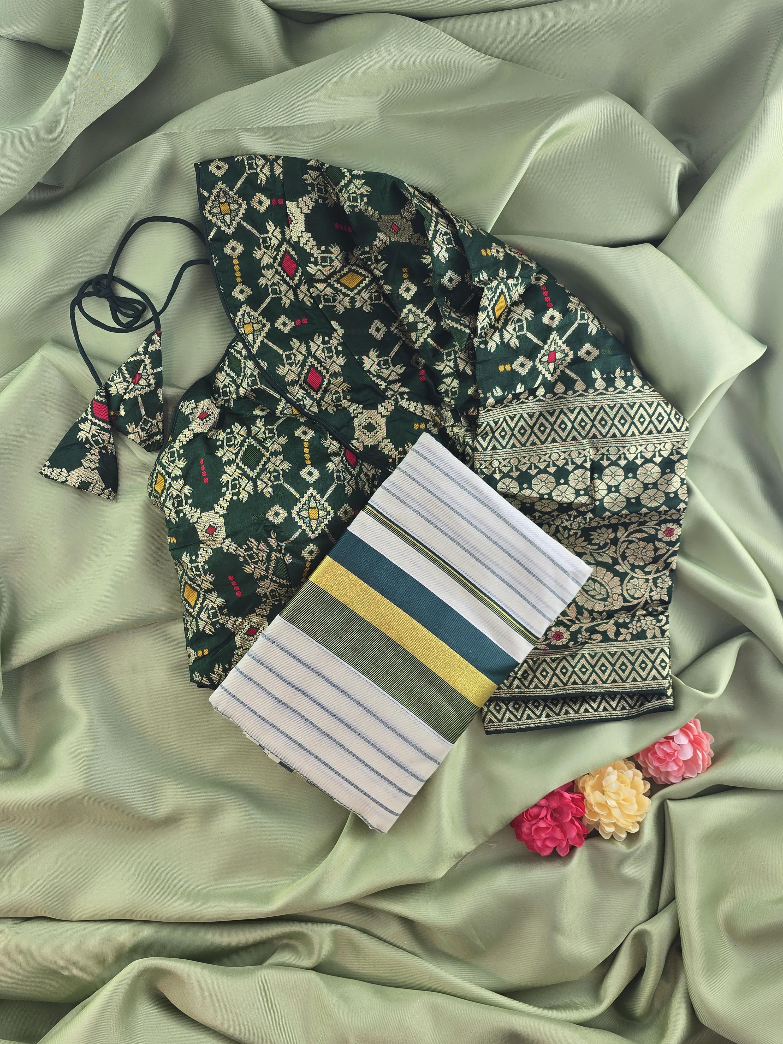 Setmundu and Readymade Blouse  Combo