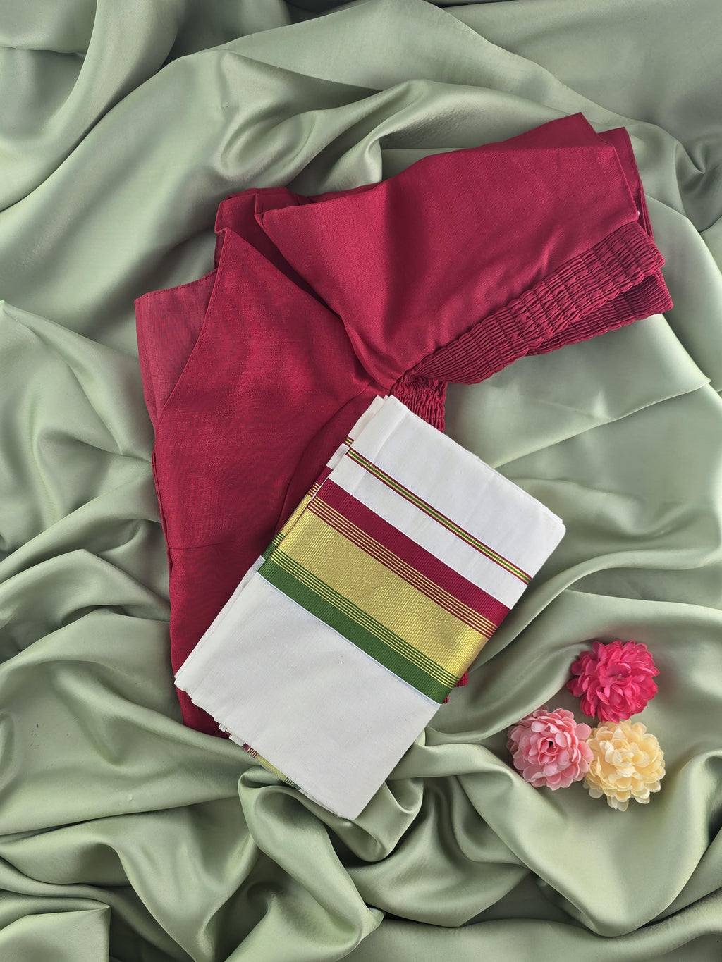 Setmundu and Readymade Blouse  Combo