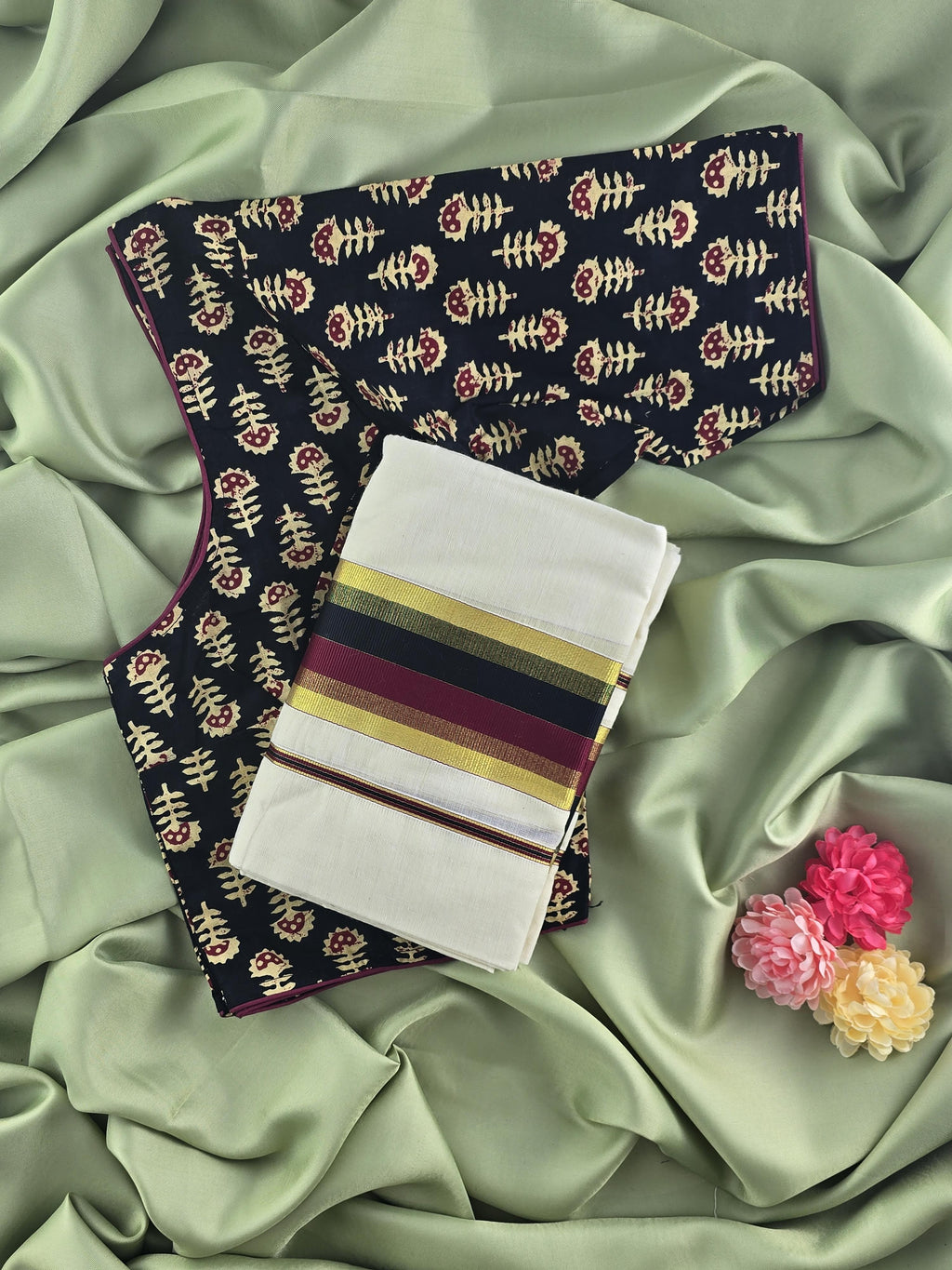Setmundu and Readymade Blouse  Combo