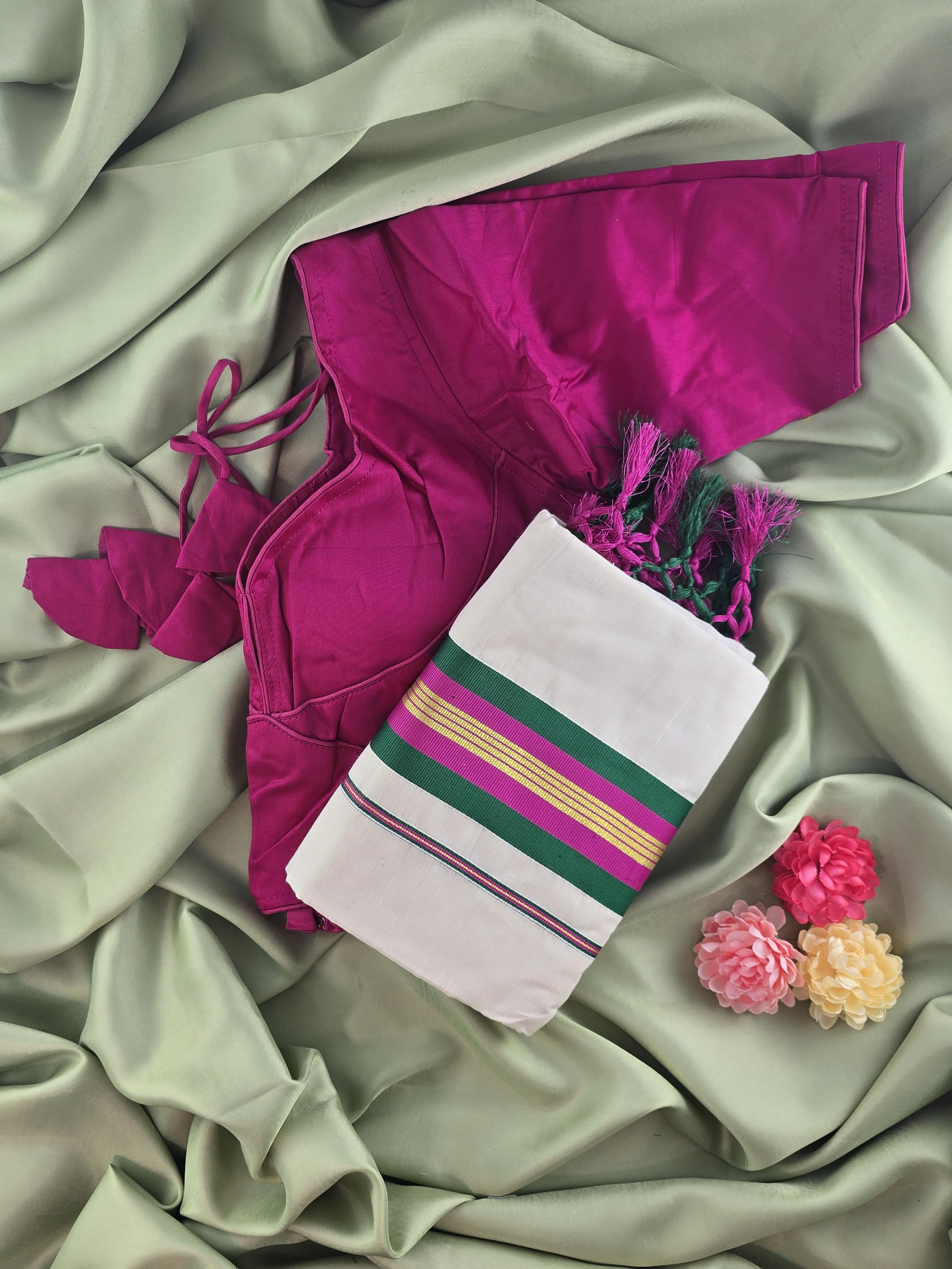 Setmundu and Readymade Blouse  Combo