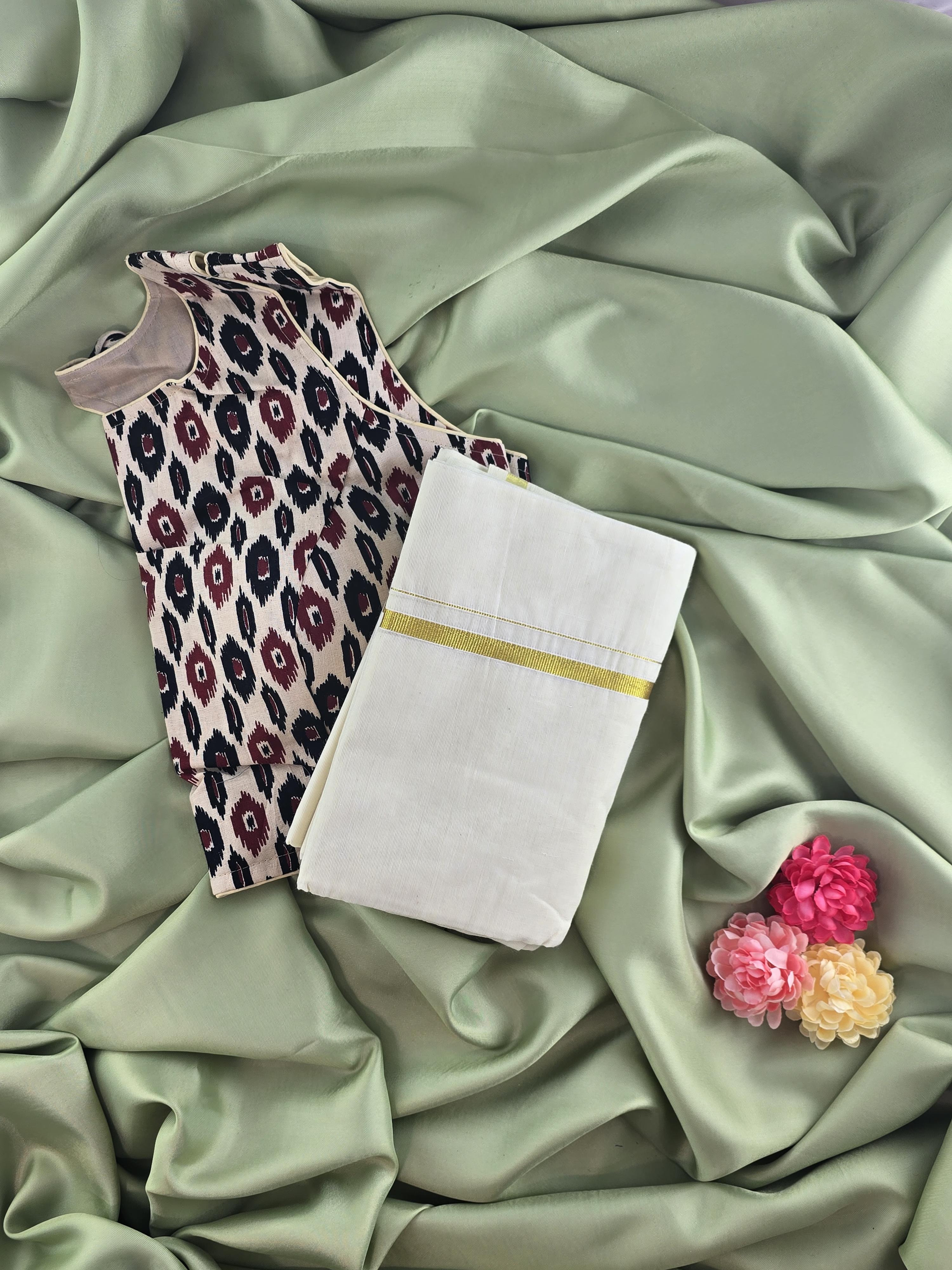 Setmundu and Readymade Blouse  Combo