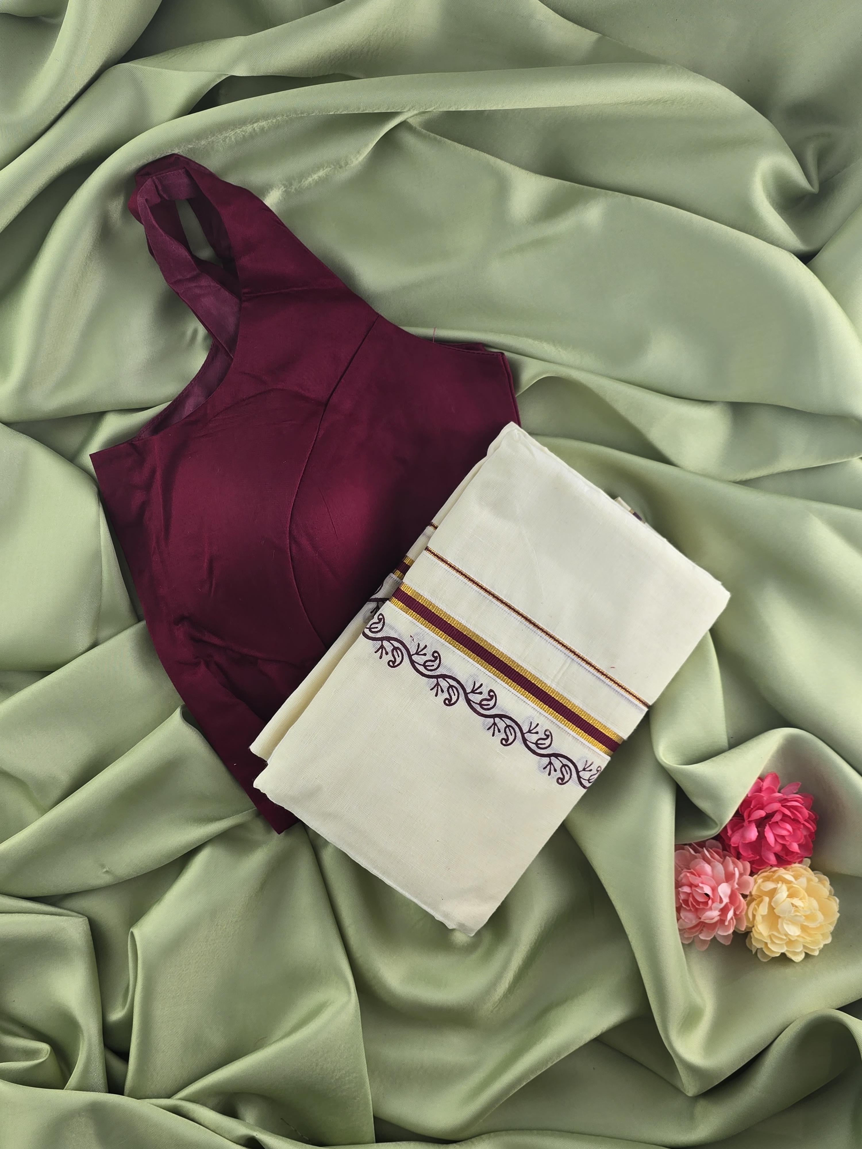 Setmundu and Readymade Blouse  Combo