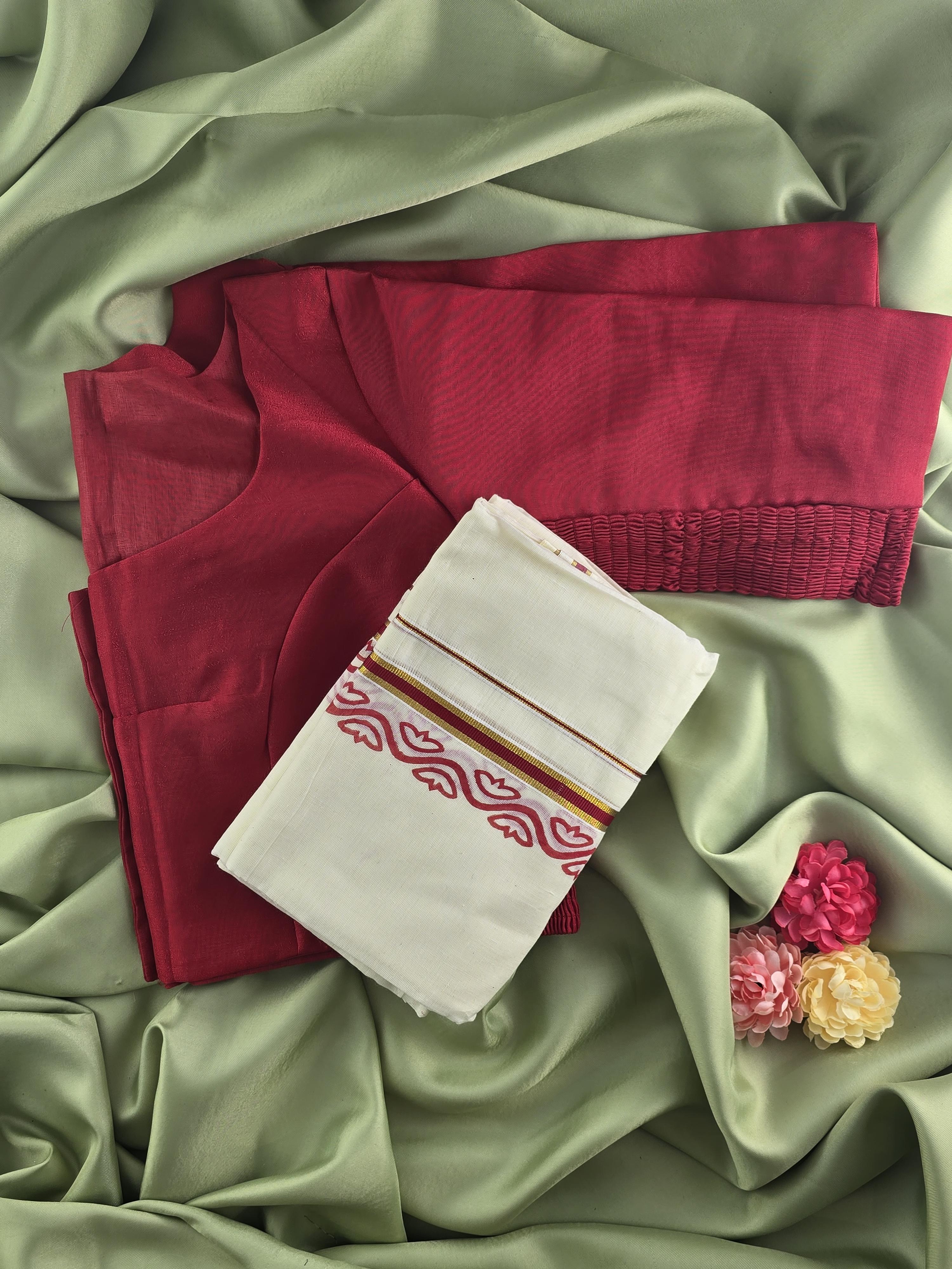 Setmundu and Readymade Blouse  Combo