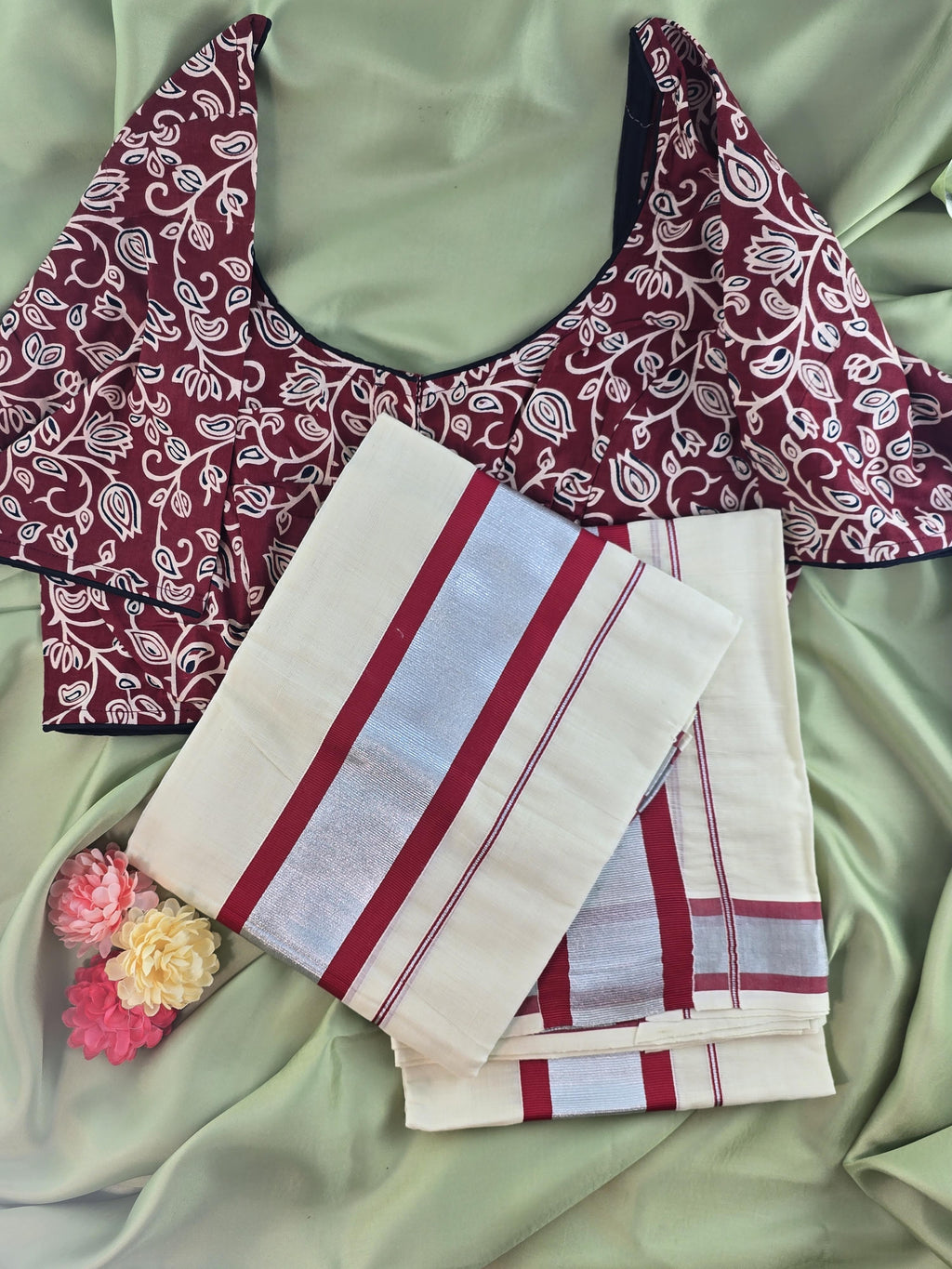 Setmundu and Readymade Blouse  Combo