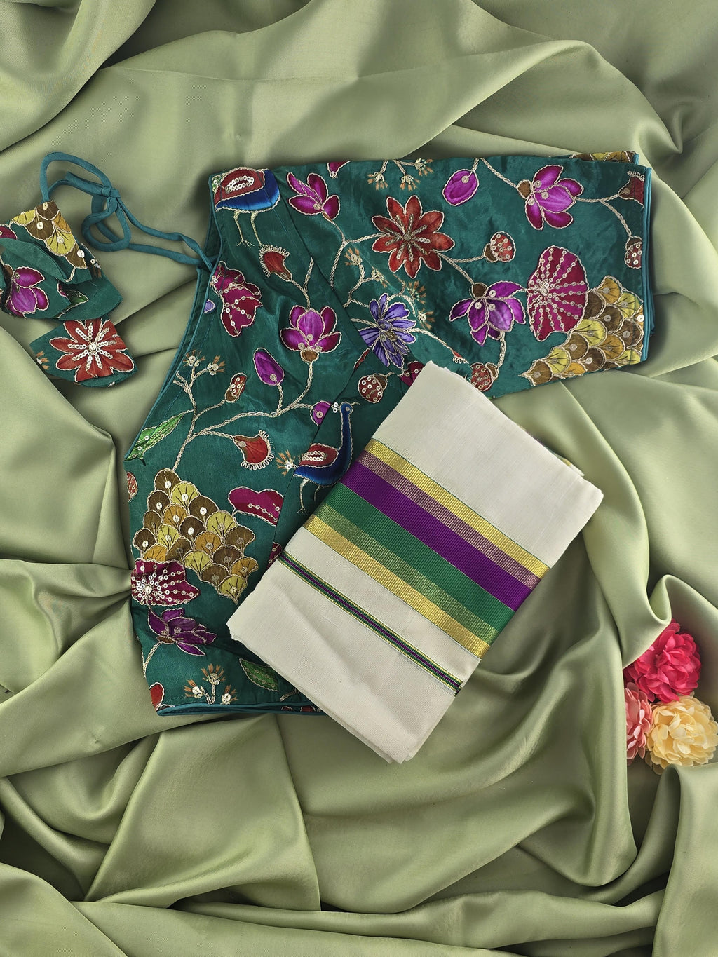 Setmundu and Readymade Blouse  Combo