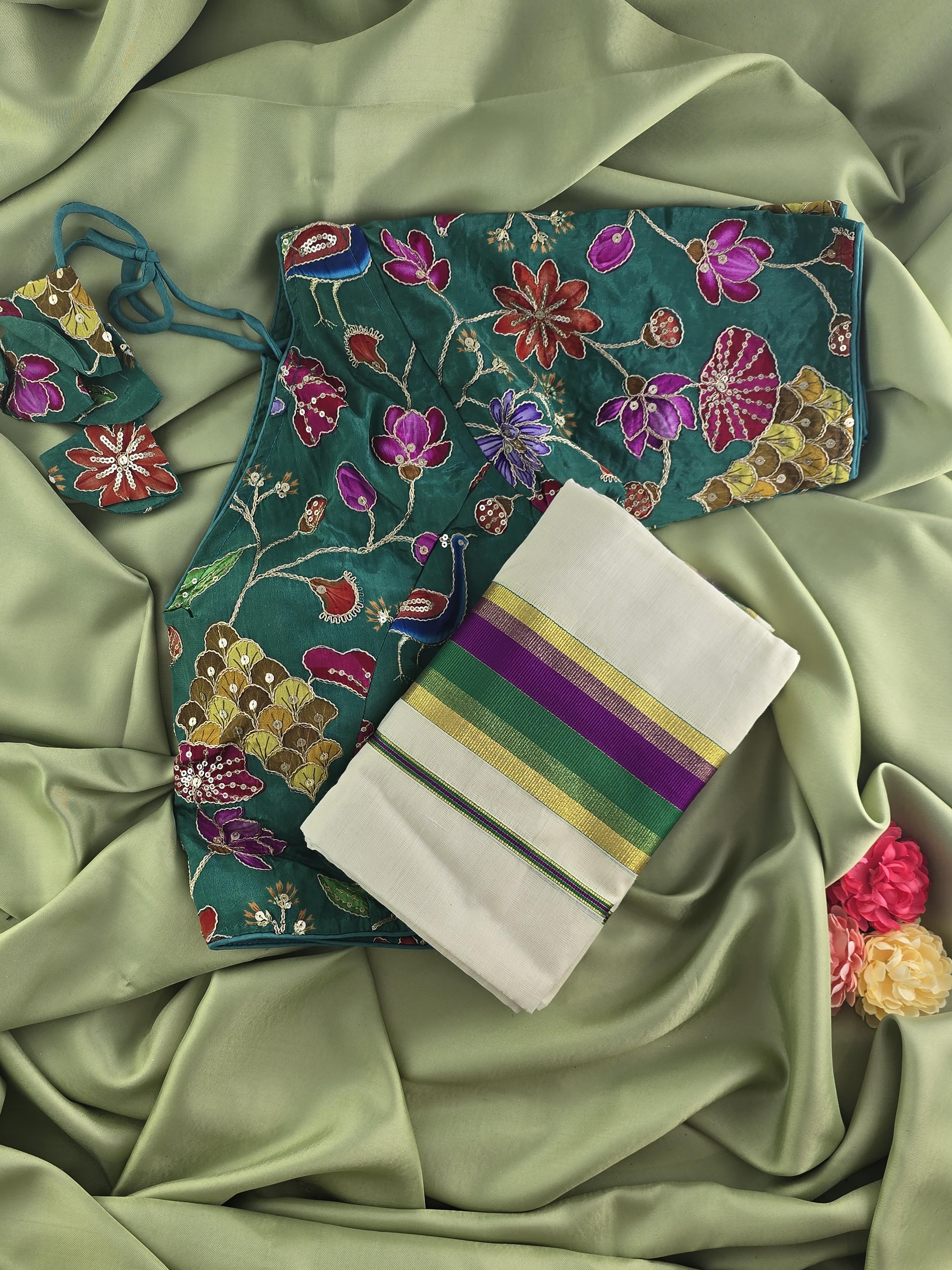 Setmundu and Readymade Blouse  Combo