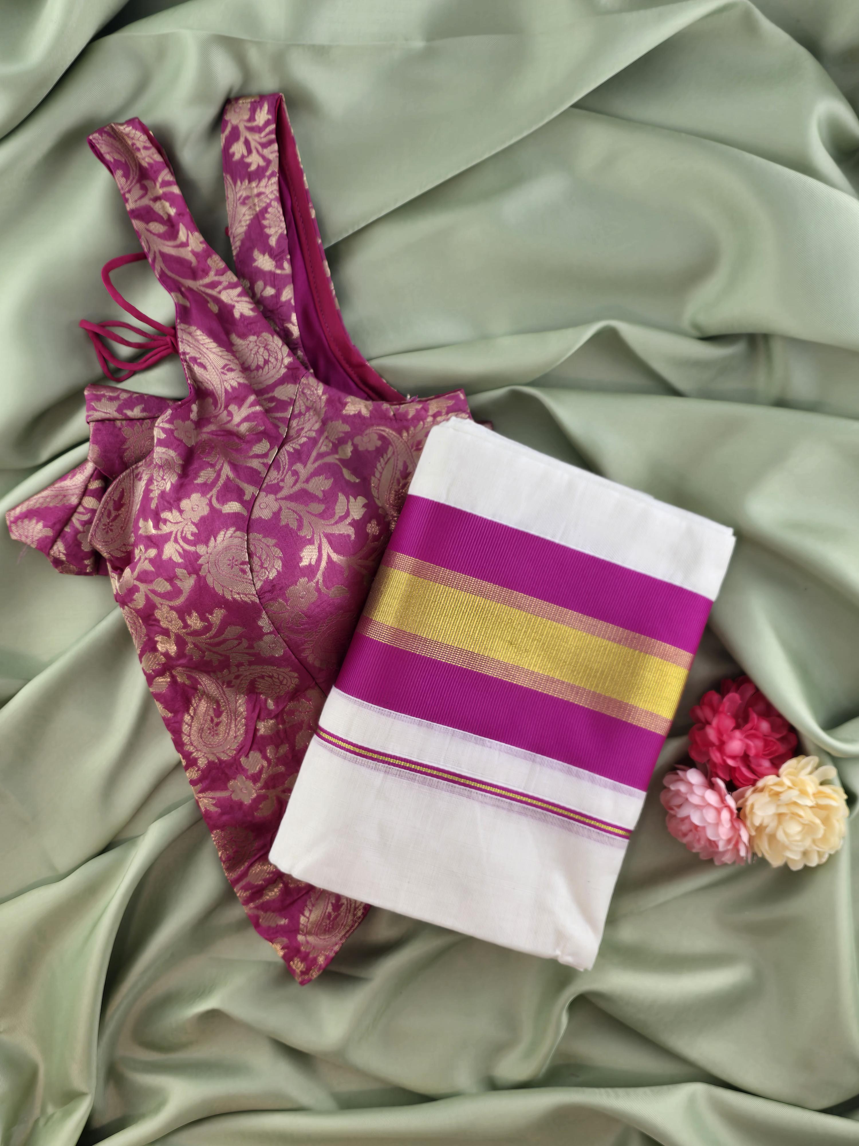 Setmundu and Readymade Blouse  Combo