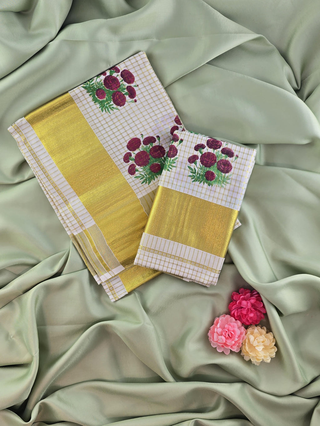 Setmundu and Readymade Blouse  Combo