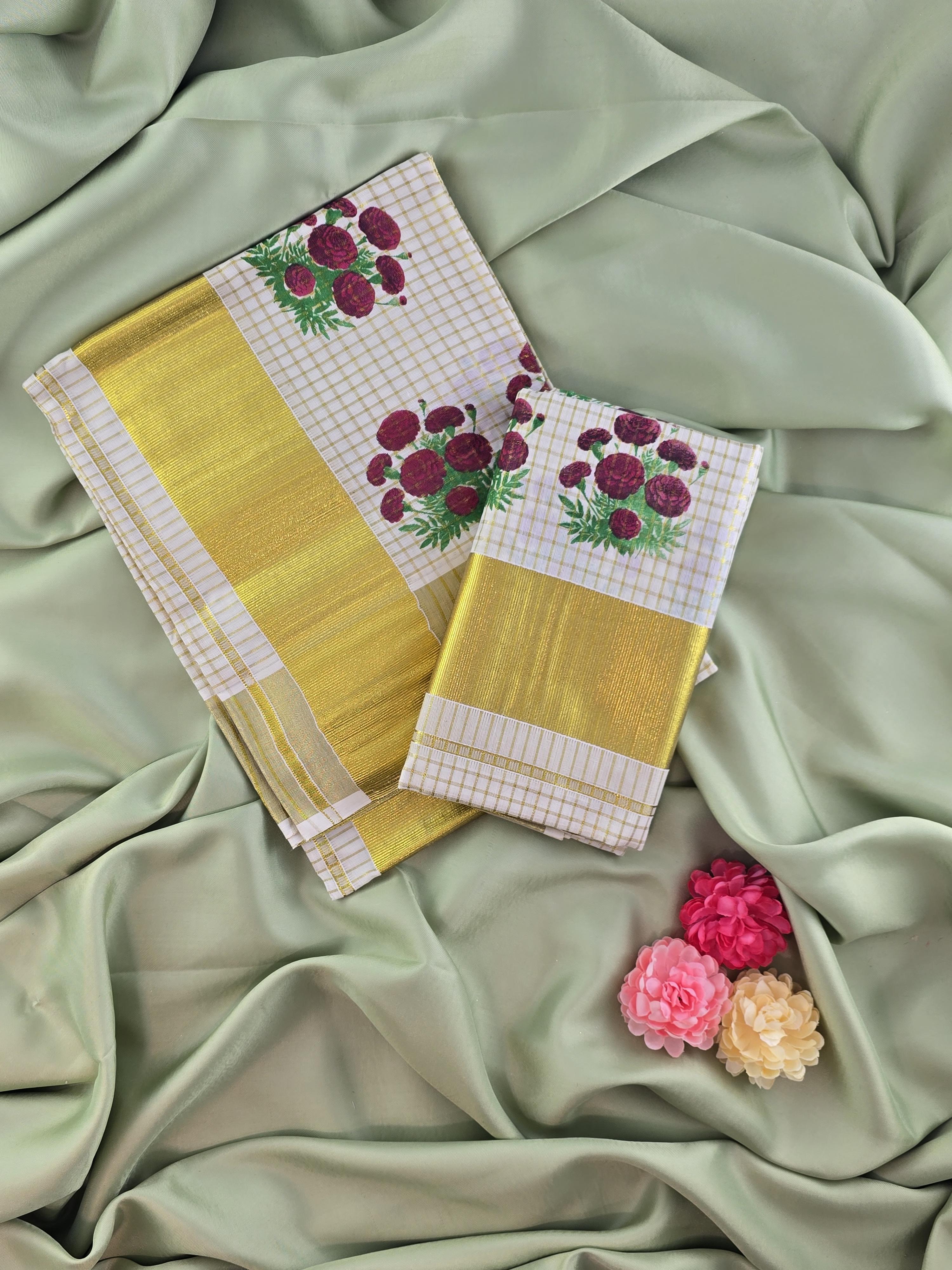 Setmundu and Readymade Blouse  Combo