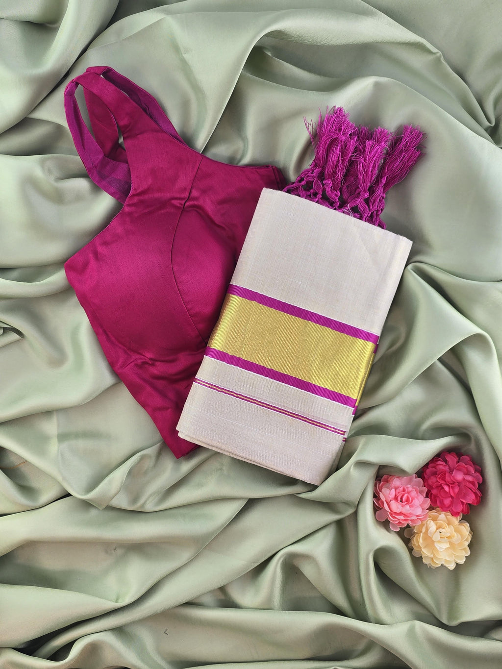 Setmundu and Readymade Blouse  Combo
