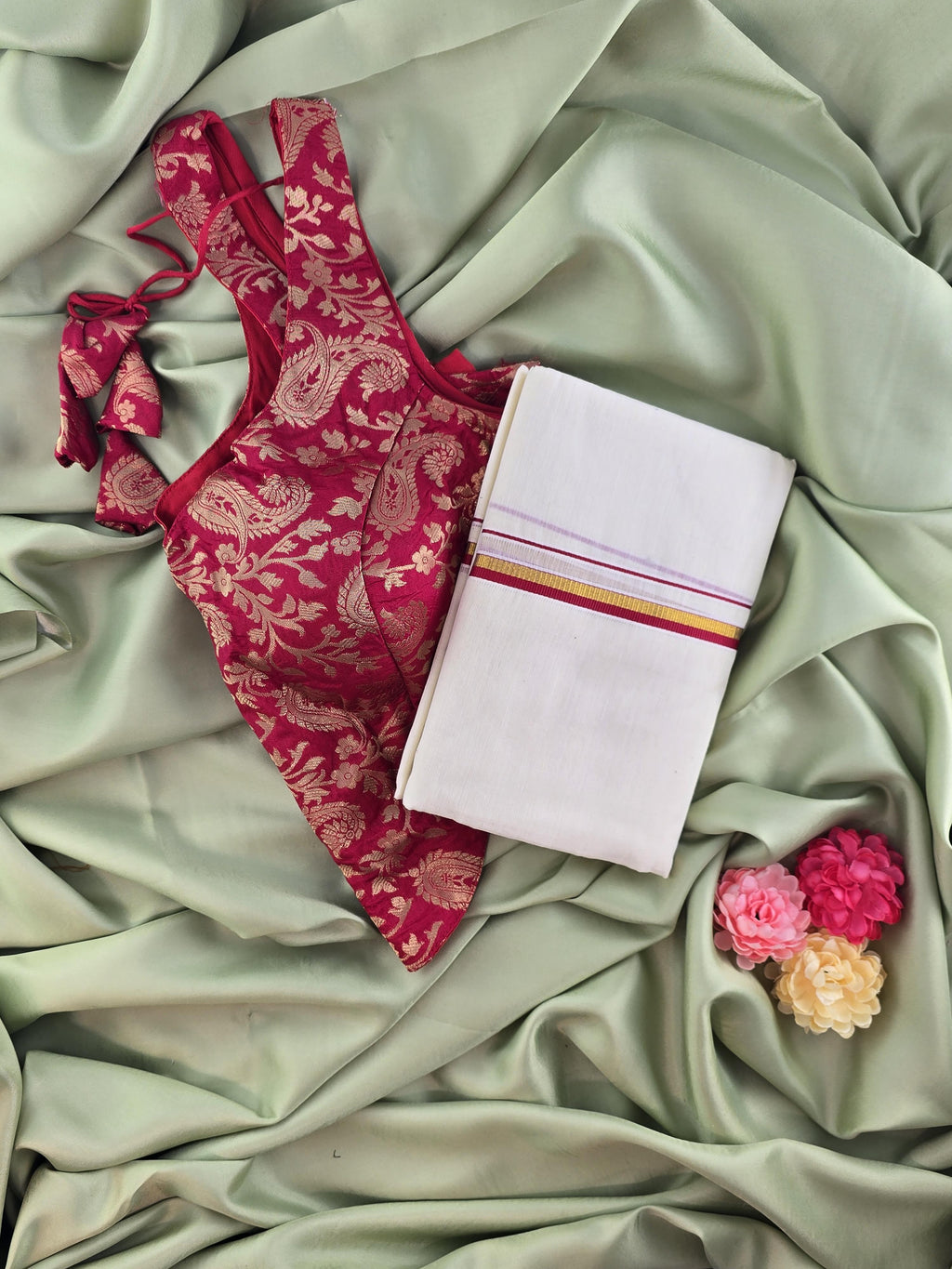 Setmundu and Readymade Blouse  Combo