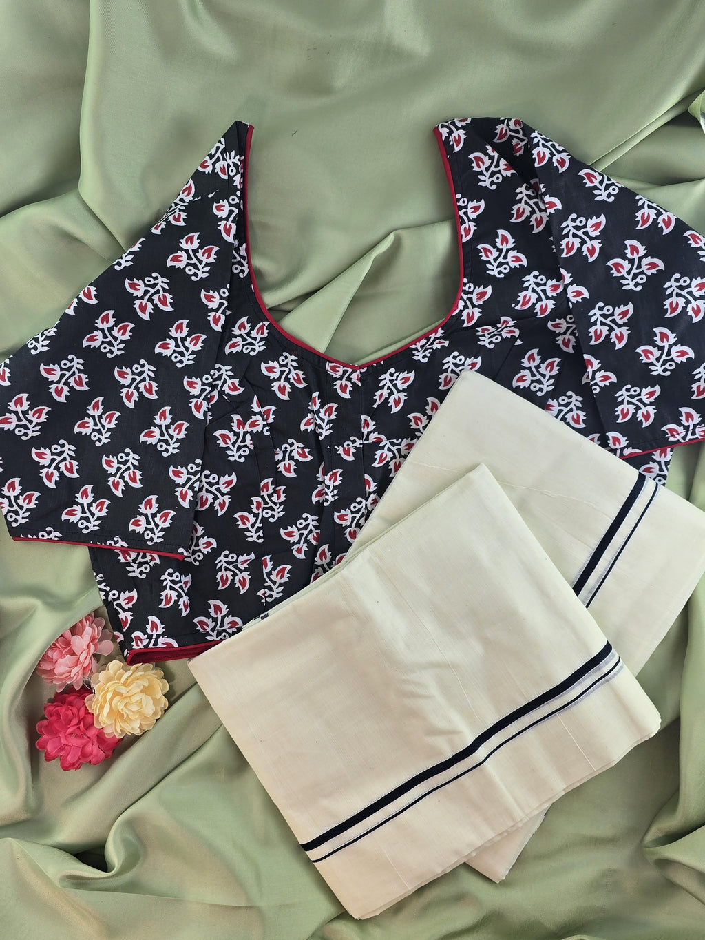 Setmundu and Readymade Blouse  Combo