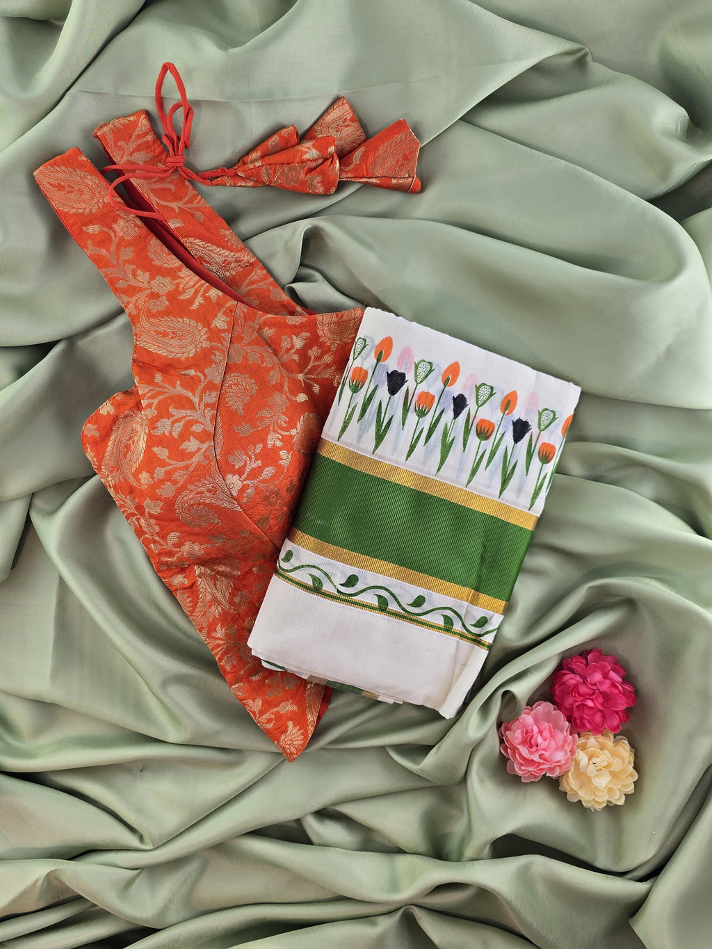 Setmundu and Readymade Blouse  Combo