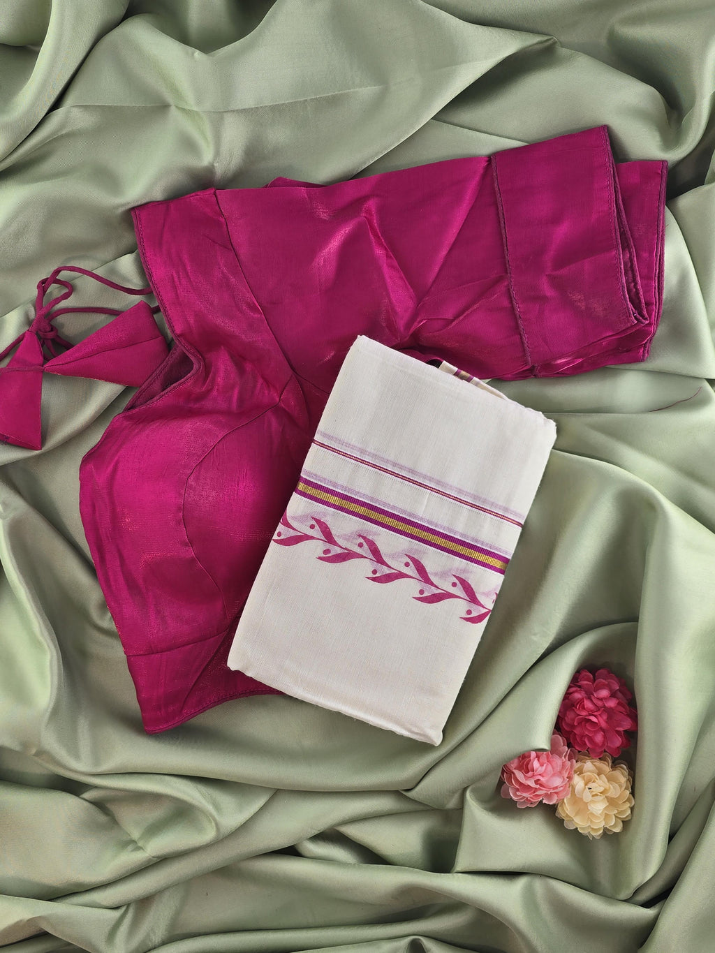 Setmundu and Readymade Blouse  Combo