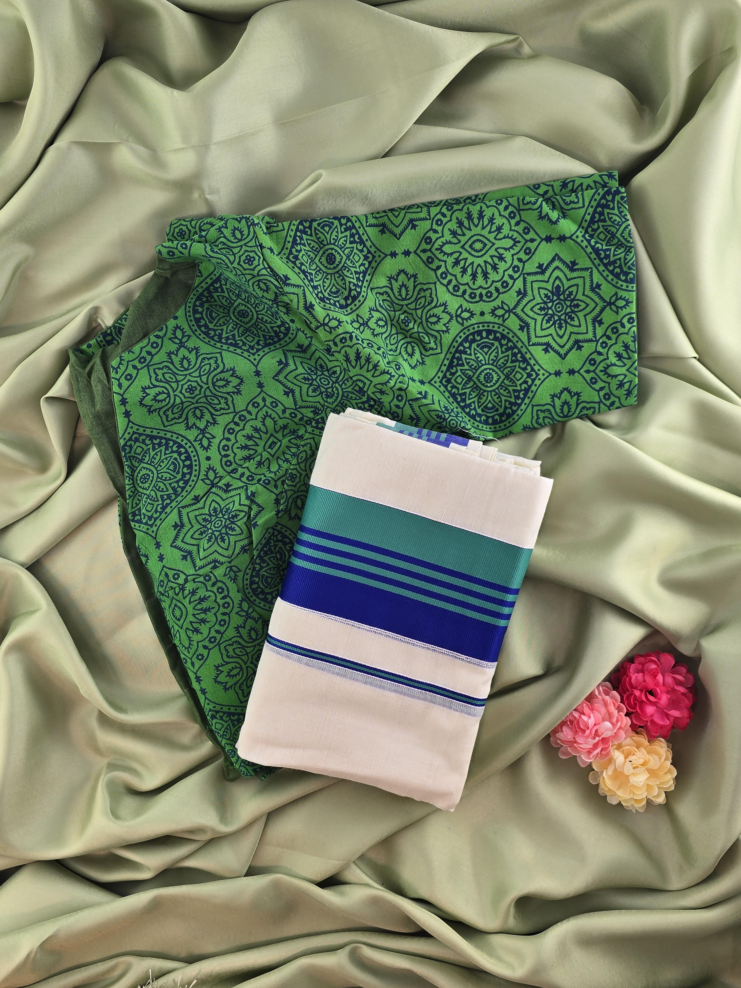 Setmundu and Readymade Blouse  Combo