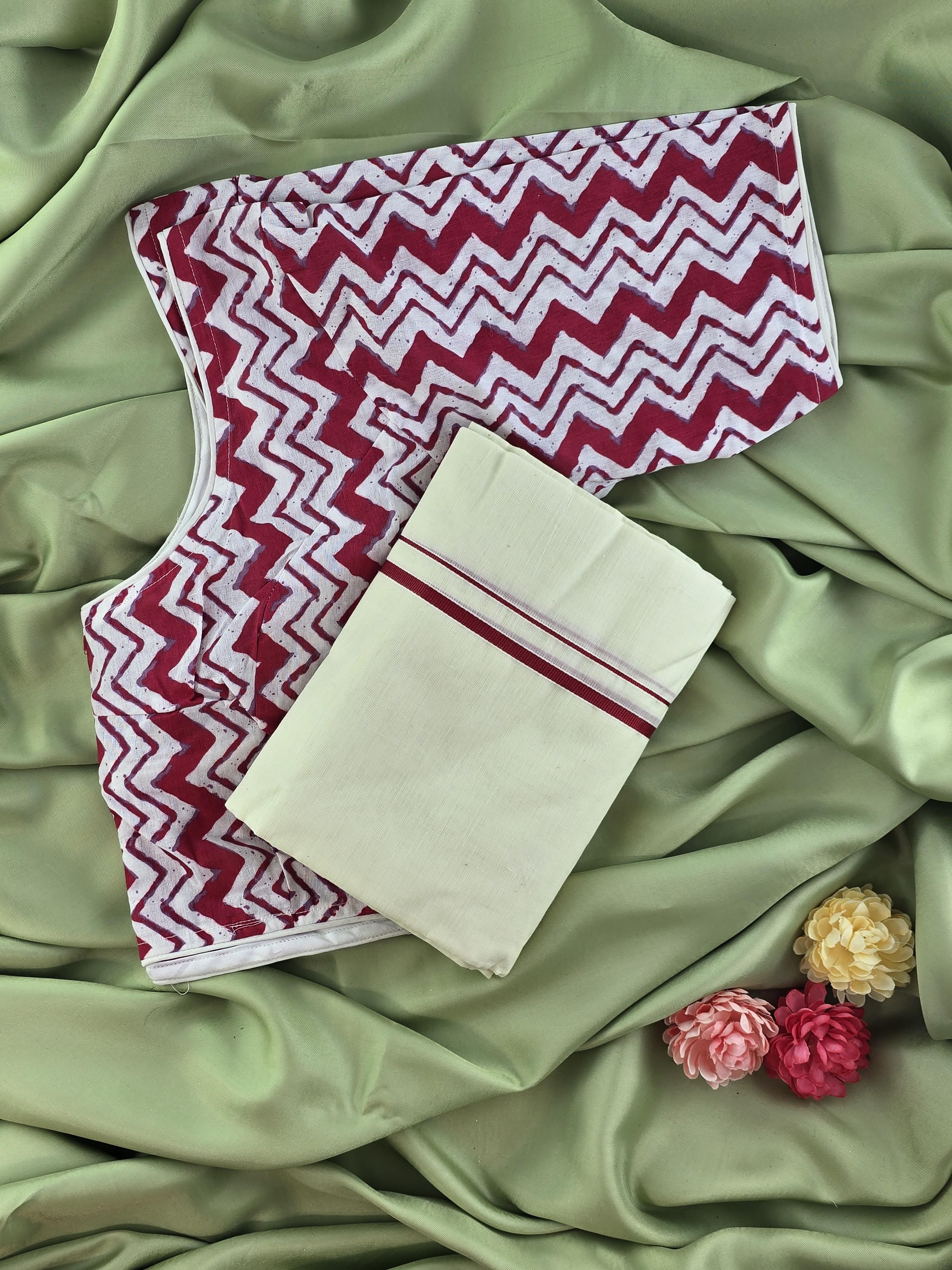 Setmundu and Readymade Blouse  Combo