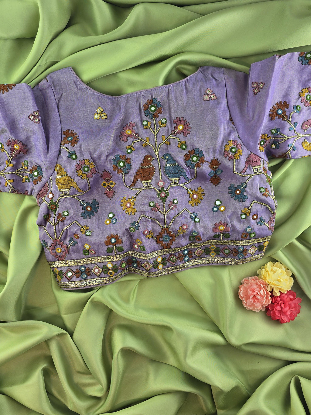 Designer Sabyasachi Neck Multi Mirror Blouse