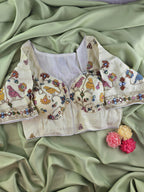 Designer Sabyasachi Neck Multi Mirror Blouse