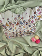 Designer Sabyasachi Neck Multi Mirror Blouse